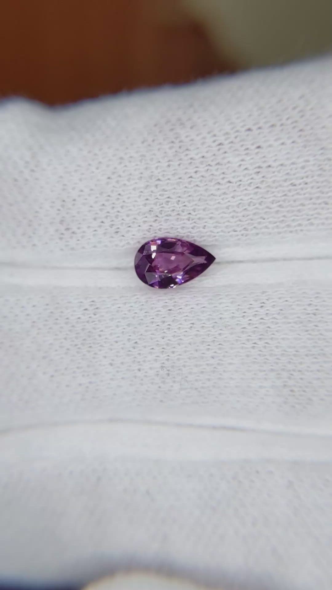 0.90 Ct. Pinkish Purple Sapphire from Ceylon (Sri Lanka) Size Video