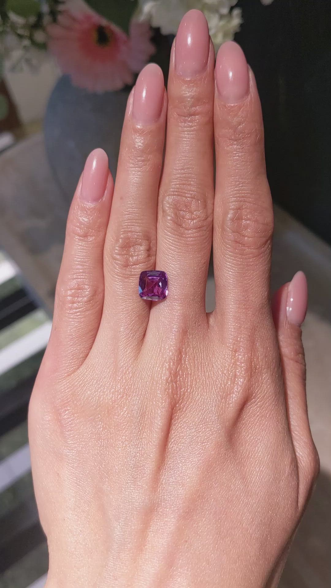 3.07 Ct. Purple Sapphire from Madagascar Size Video