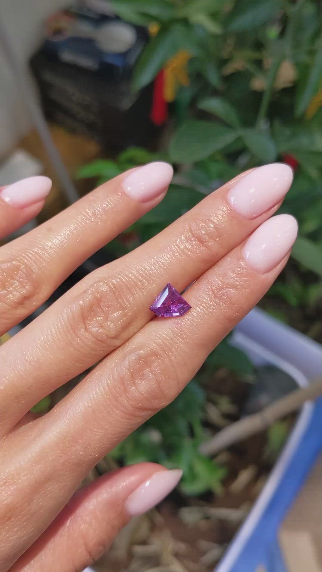 1.58 Ct. Pinkish Purple Sapphire from Ceylon (Sri Lanka) Size Video
