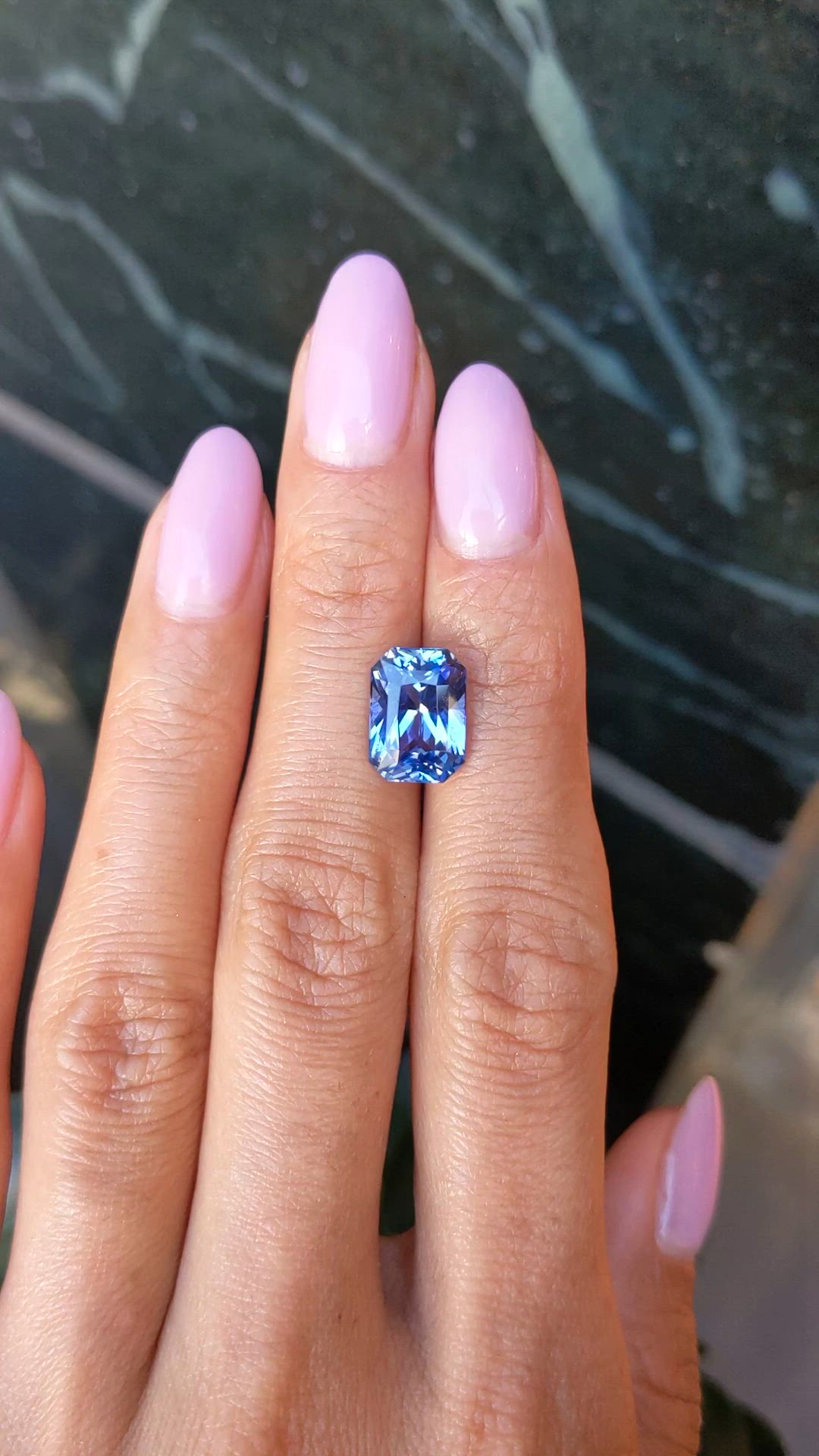 5.12 Ct. Blue Sapphire from Ceylon (Sri Lanka) Size Video