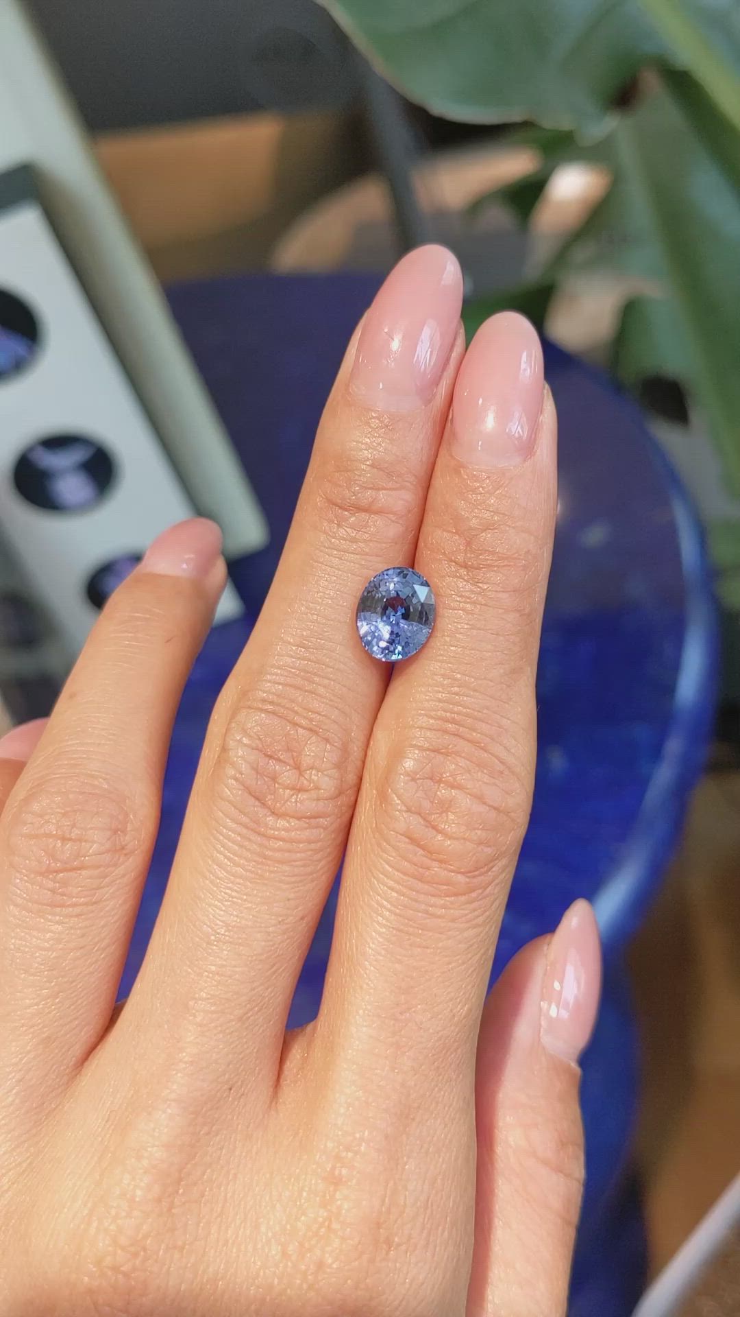 3.28 Ct. Blue Sapphire from Ceylon (Sri Lanka) Size Video