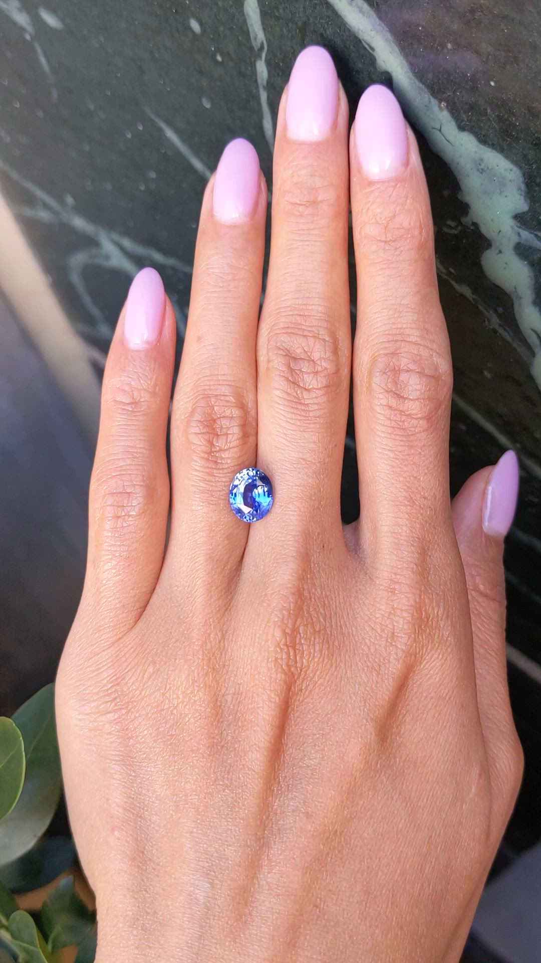 3.25 Ct. Blue Sapphire from Ceylon (Sri Lanka) Size Video