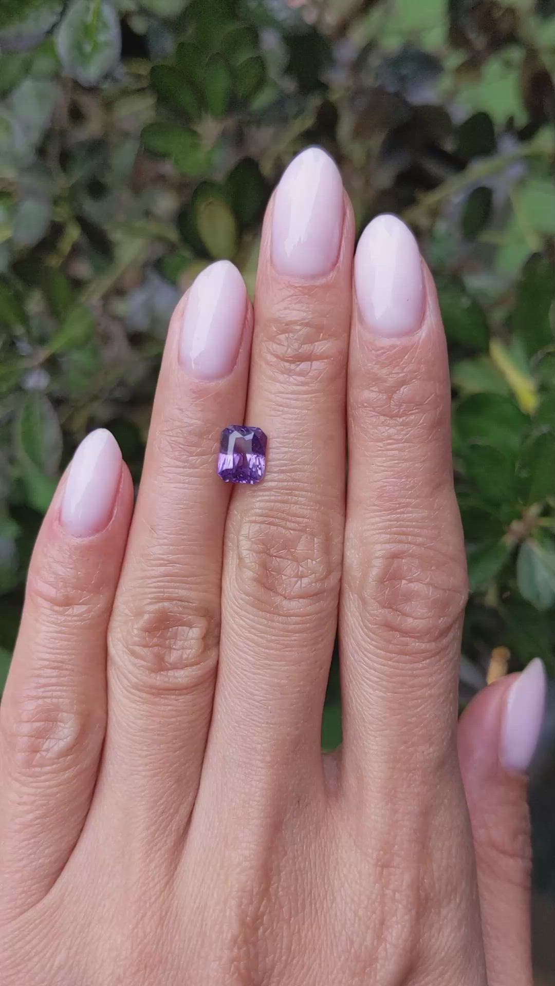 2.34 Ct. Purple Sapphire from Ceylon (Sri Lanka) Size Video