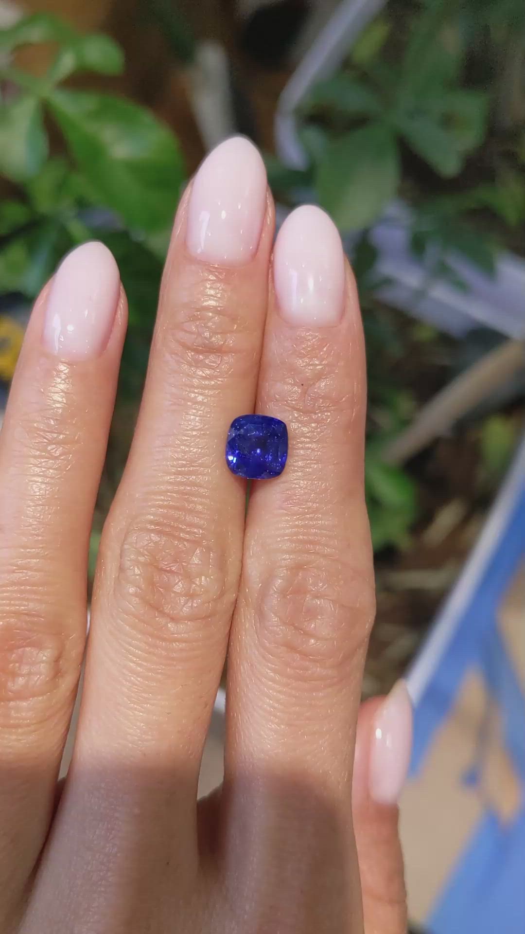 2.54 Ct. Blue Sapphire from Ceylon (Sri Lanka) Size Video