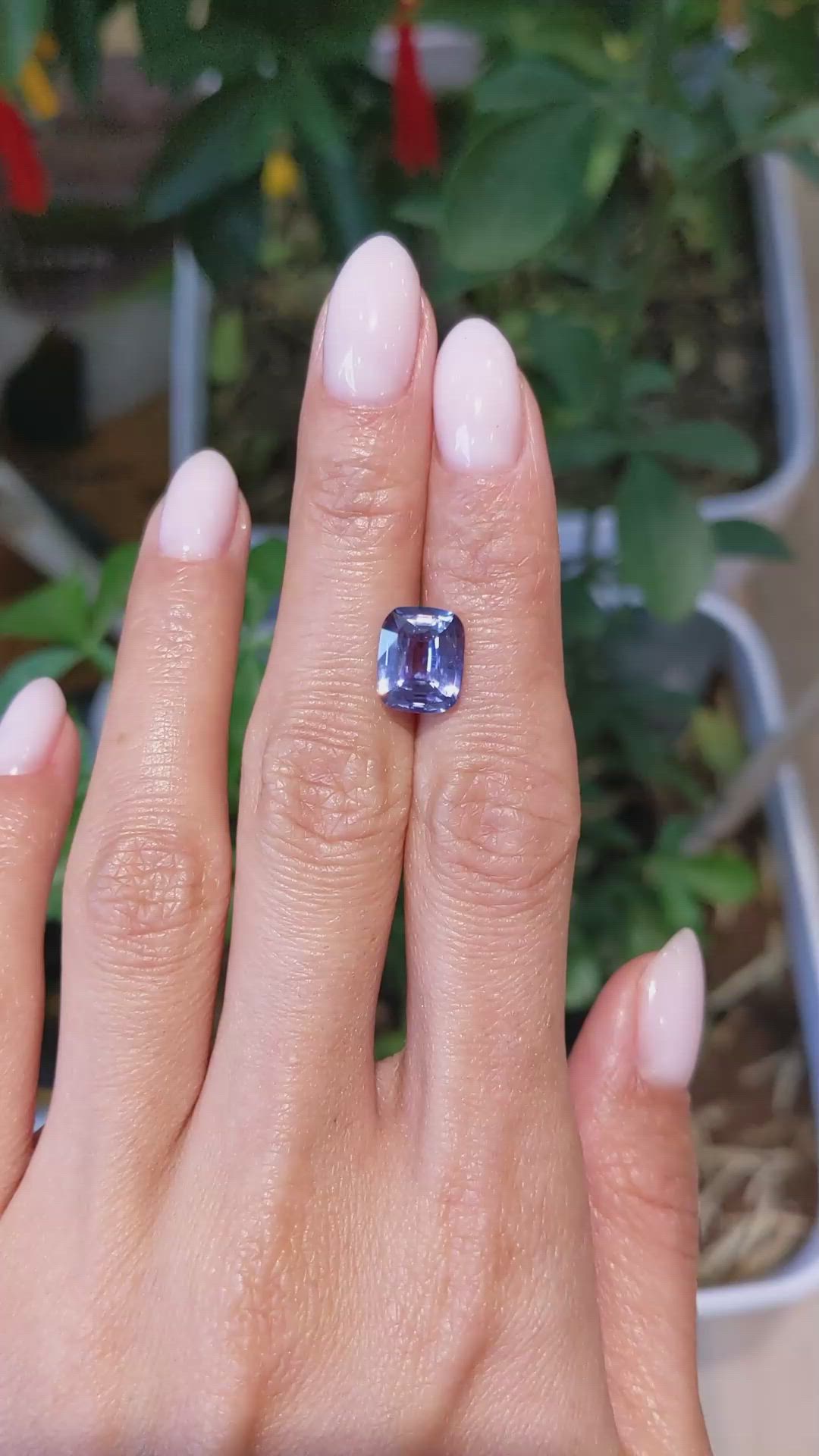 4.06 Ct. Violet Sapphire from Ceylon (Sri Lanka) Size Video