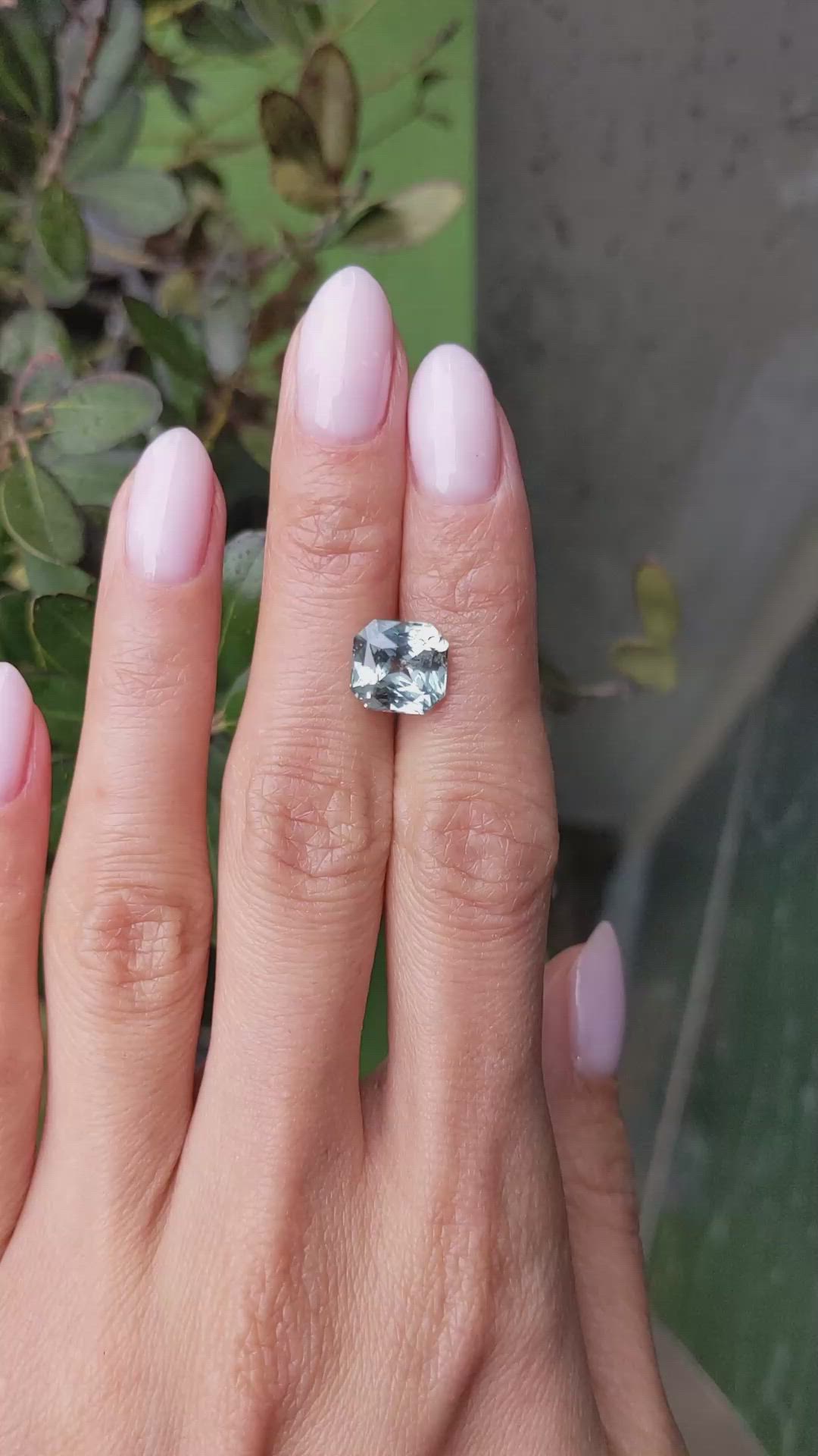 4.45 Ct. Bluish Green Sapphire from Madagascar Size Video