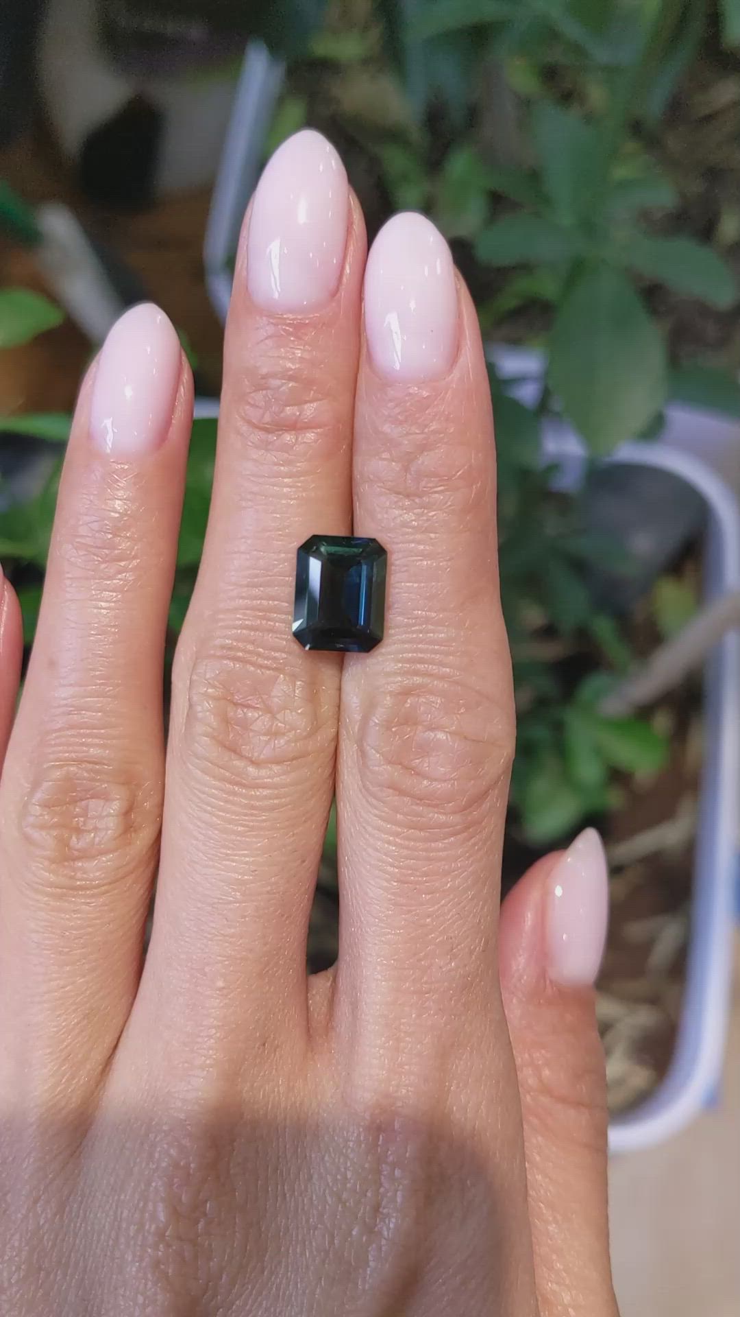 5.01 Ct. Bluish Green Sapphire from Madagascar Size Video