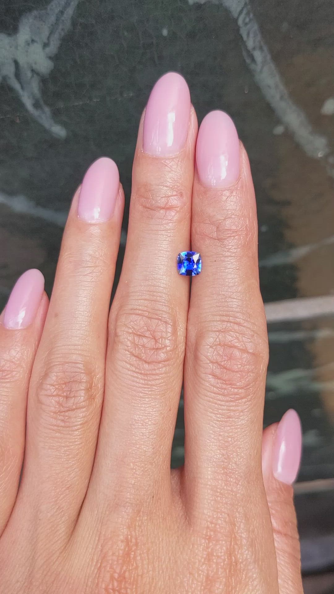 0.65 Ct. Blue Sapphire from Ceylon (Sri Lanka) Size Video