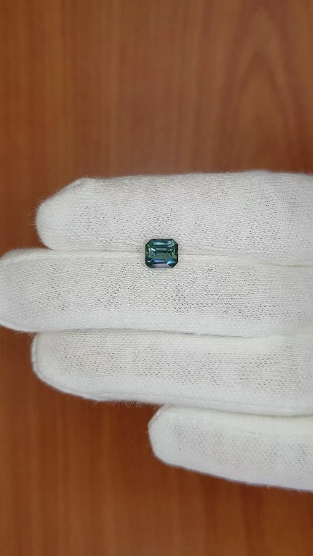 1.58 Ct. Bluish Green Sapphire from Ceylon (Sri Lanka) Size Video