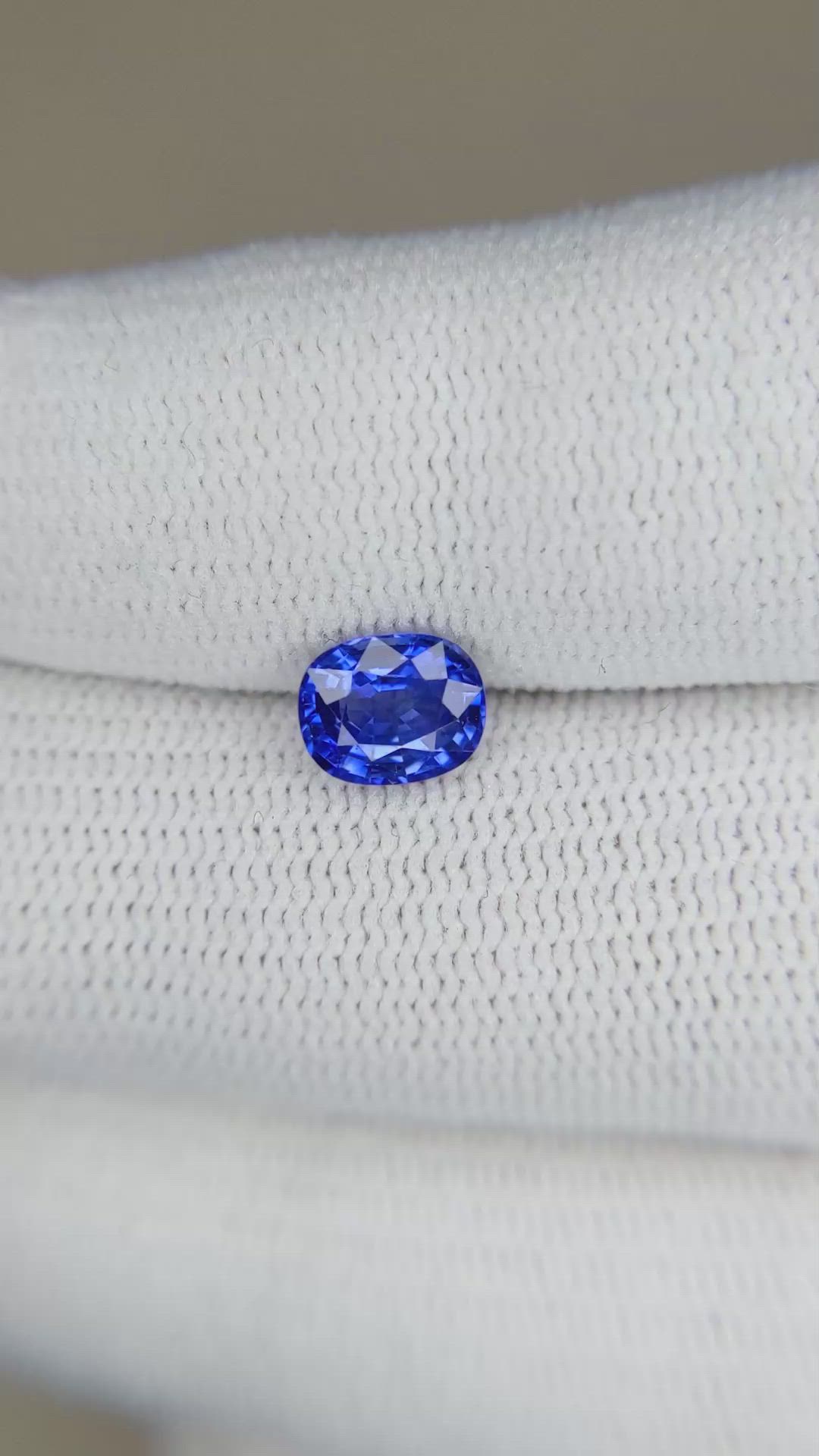 1.20 Ct. Blue Sapphire from Ceylon (Sri Lanka) Size Video