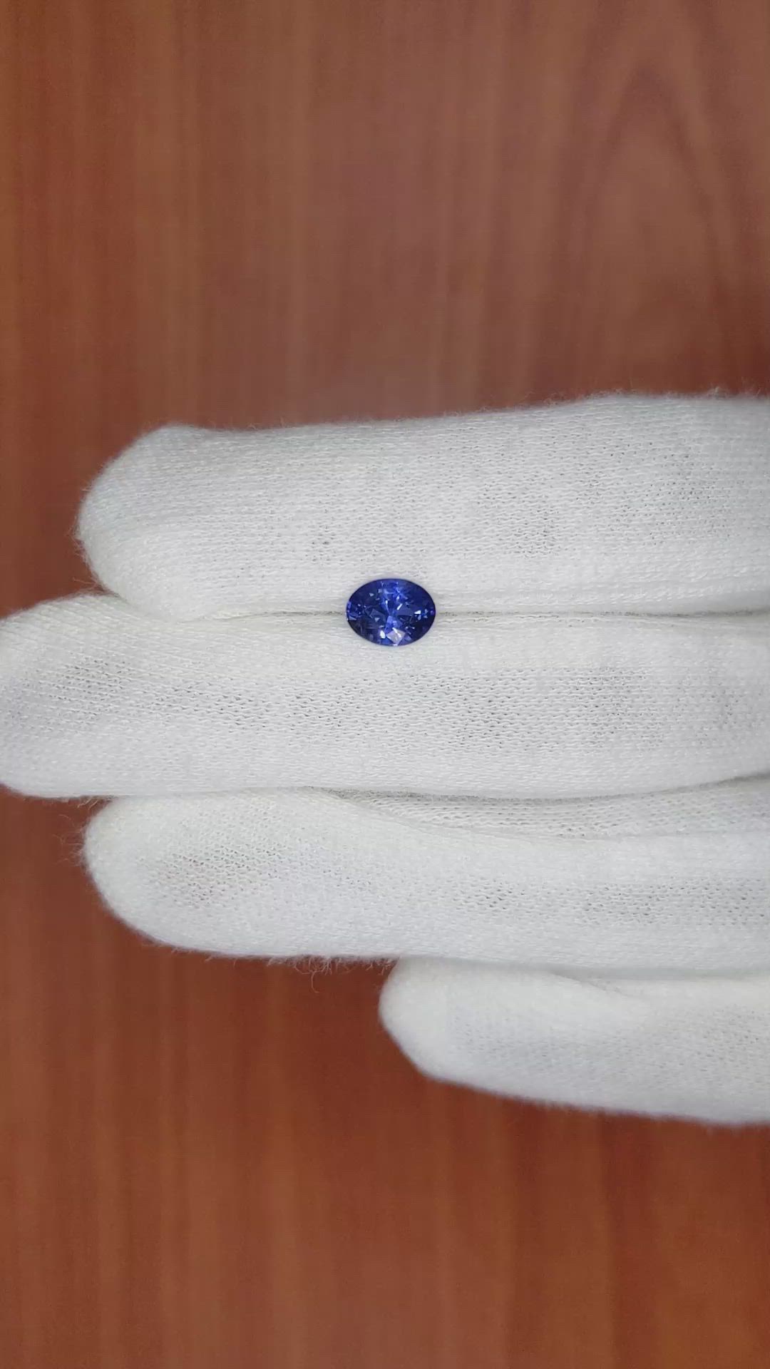 1.13 Ct. Blue Sapphire from Ceylon (Sri Lanka) Size Video