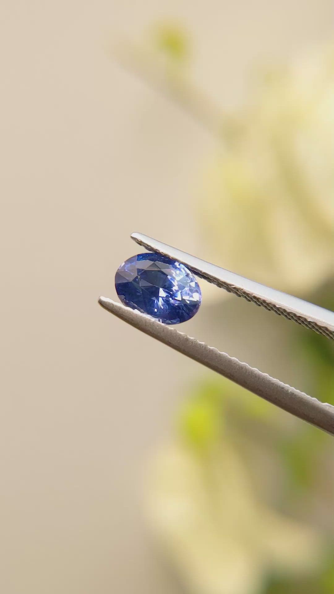 1.13 Ct. Blue Sapphire from Ceylon (Sri Lanka) Size Video