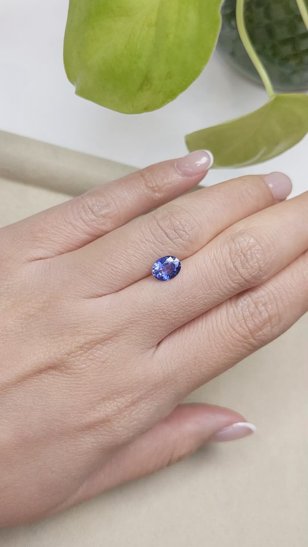 1.27 Ct. Blue Sapphire from Ceylon (Sri Lanka) Size Video