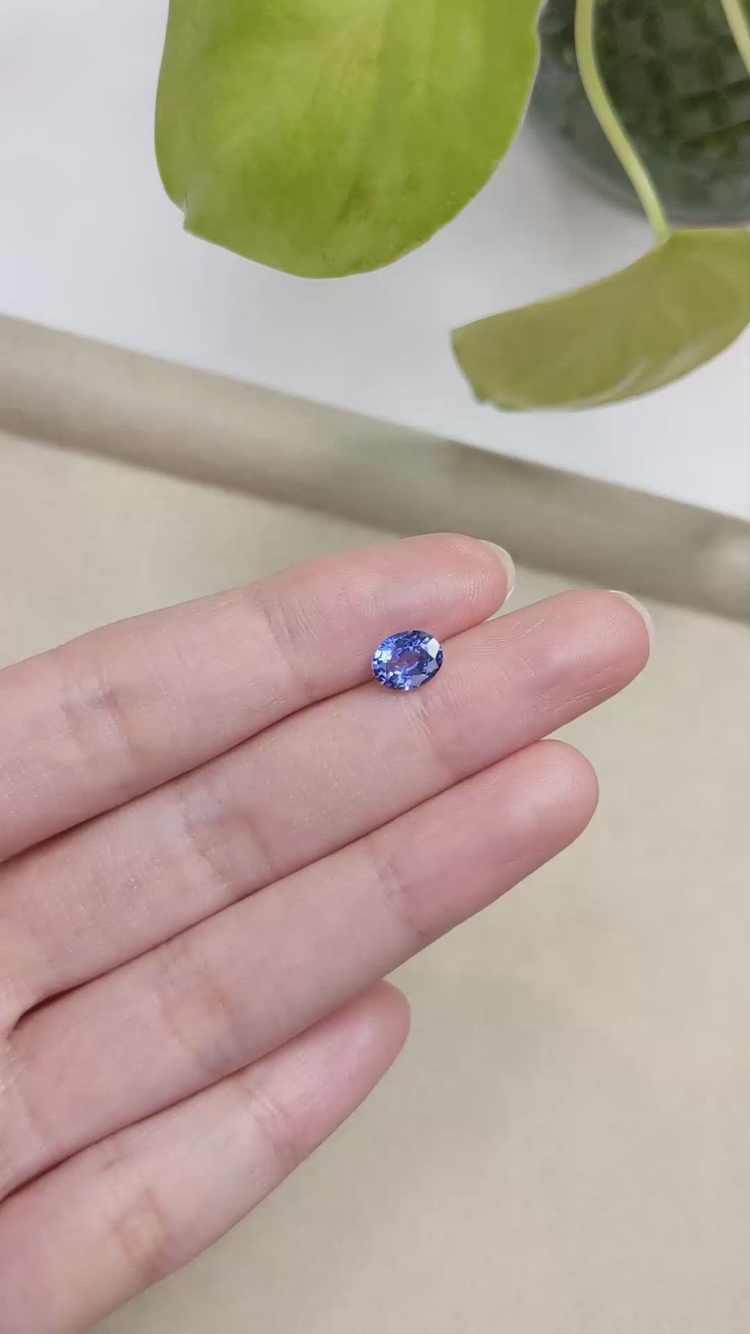 1.27 Ct. Blue Sapphire from Ceylon (Sri Lanka) Size Video