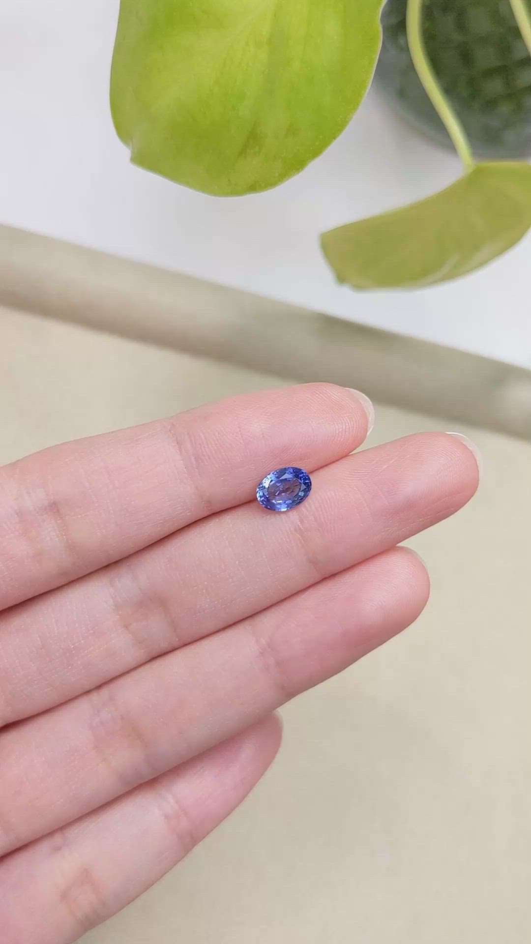 1.24 Ct. Blue Sapphire from Ceylon (Sri Lanka) Size Video