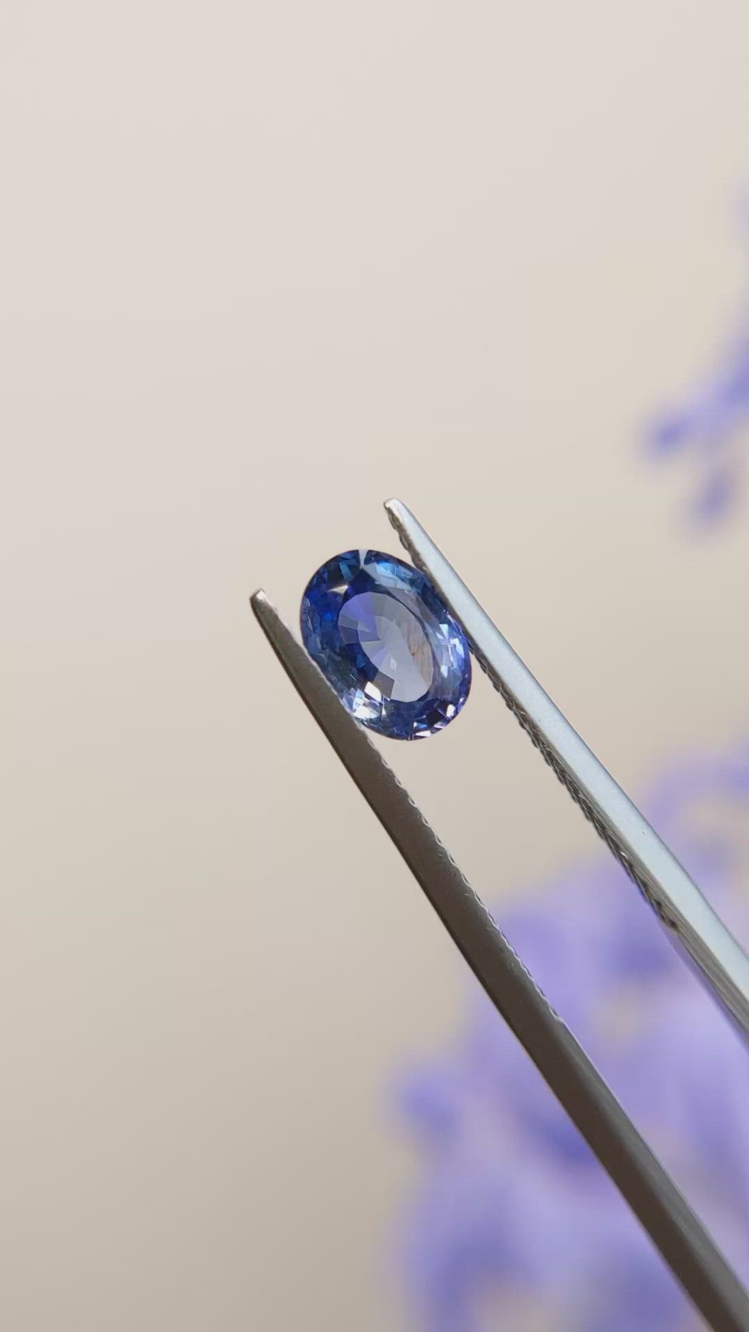 1.24 Ct. Blue Sapphire from Ceylon (Sri Lanka) Size Video