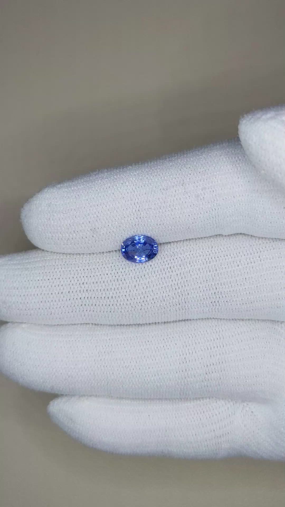1.24 Ct. Blue Sapphire from Ceylon (Sri Lanka) Size Video