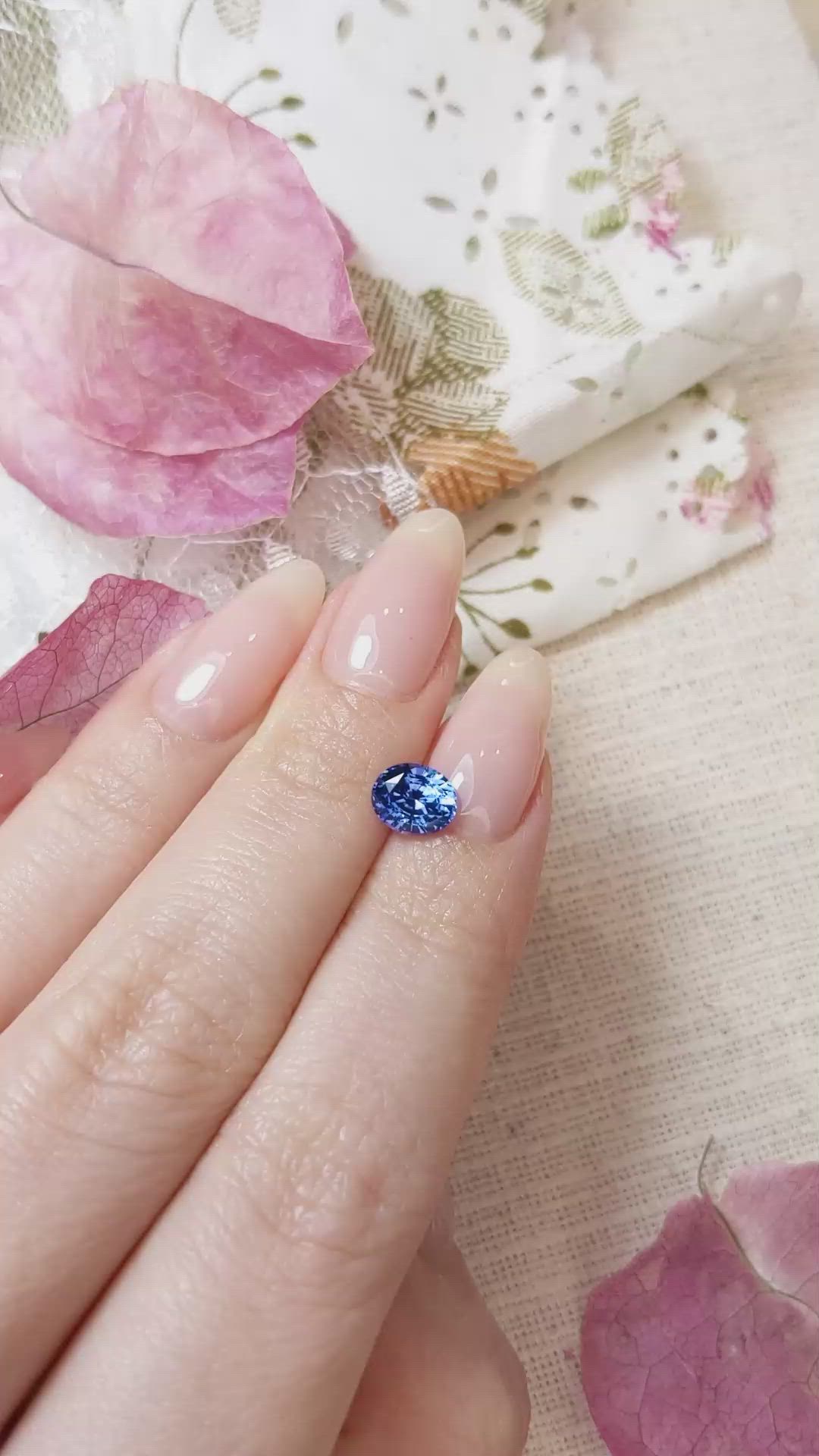 1.32 Ct. Blue Sapphire from Ceylon (Sri Lanka) Size Video