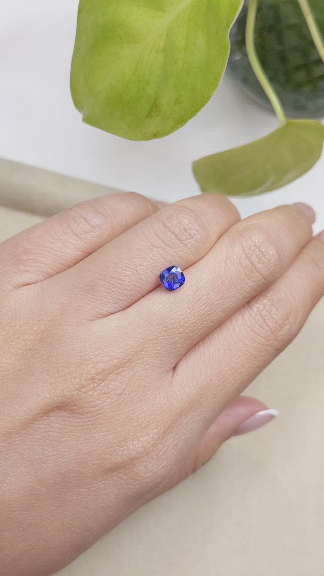 0.98 Ct. Blue Sapphire from Ceylon (Sri Lanka) Size Video