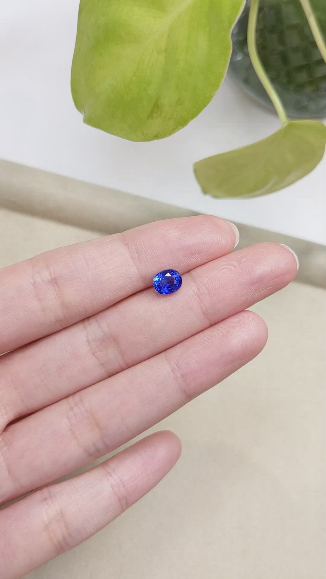 1.39 Ct. Blue Sapphire from Ceylon (Sri Lanka) Size Video