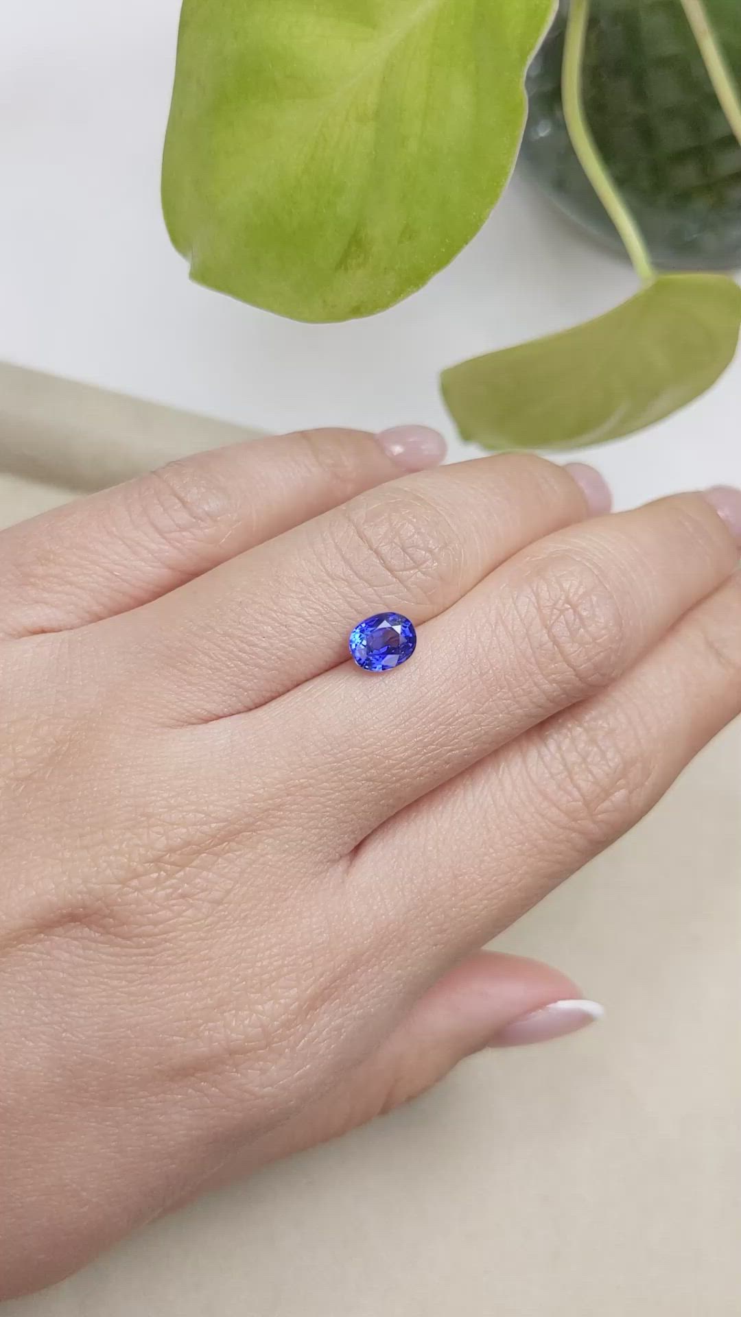 1.39 Ct. Blue Sapphire from Ceylon (Sri Lanka) Size Video