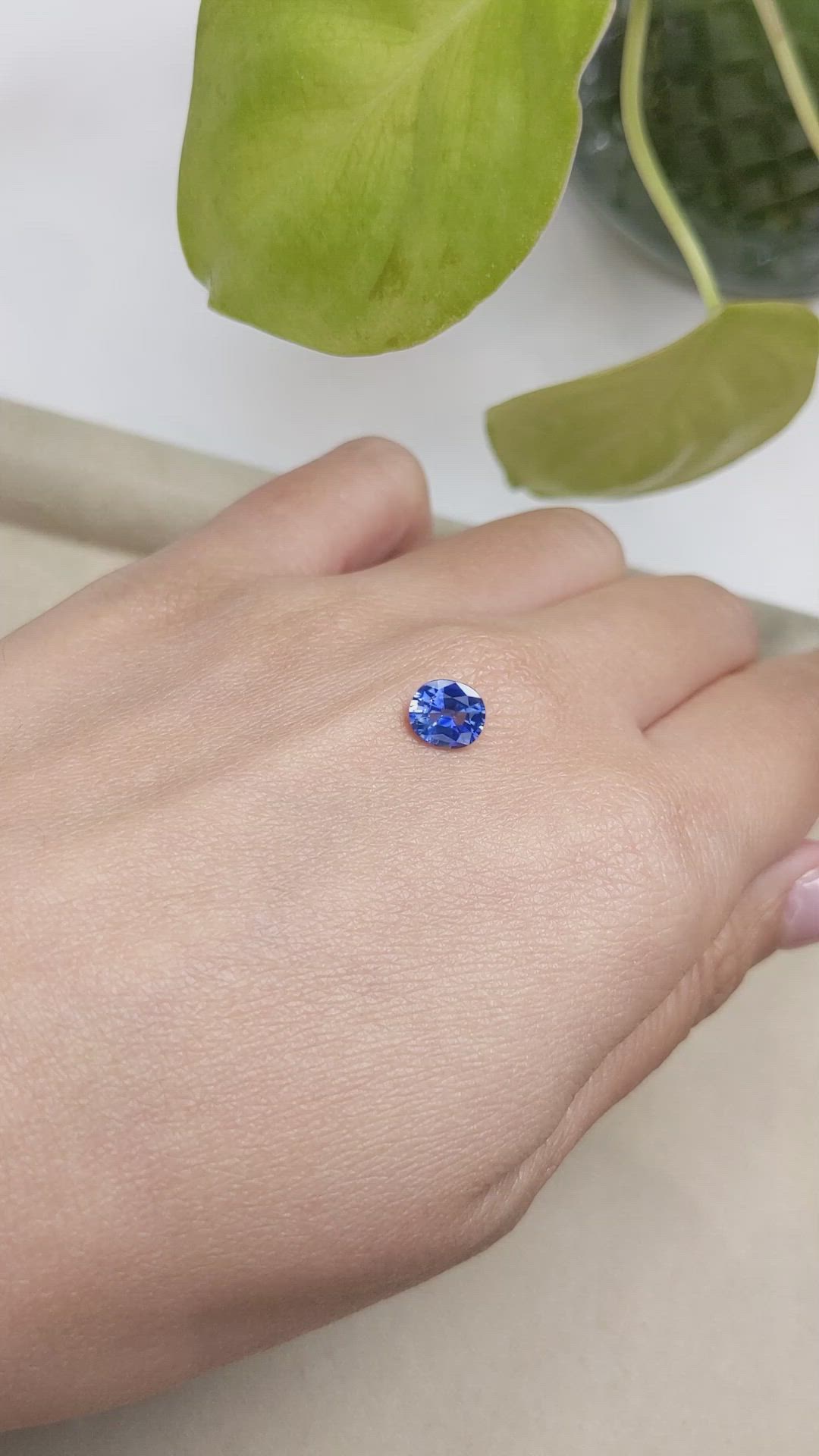 1.24 Ct. Blue Sapphire from Ceylon (Sri Lanka) Size Video