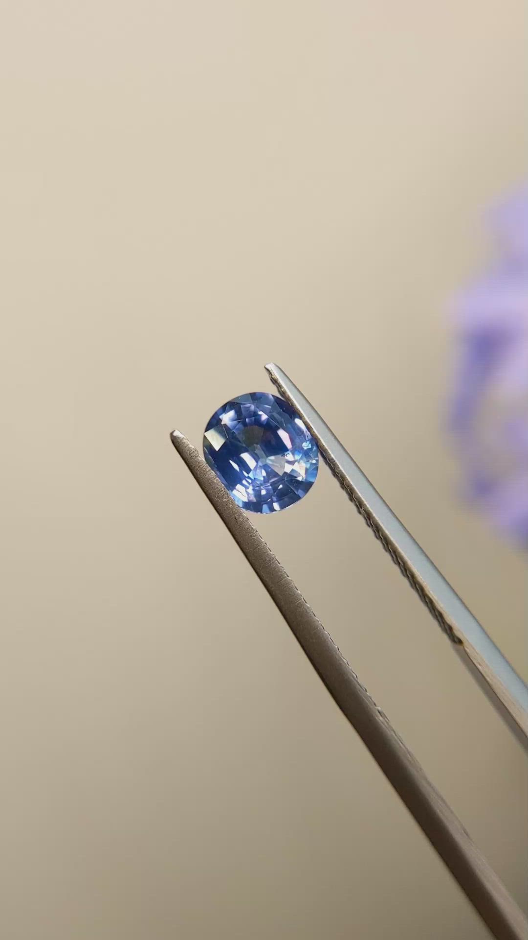 1.24 Ct. Blue Sapphire from Ceylon (Sri Lanka) Size Video