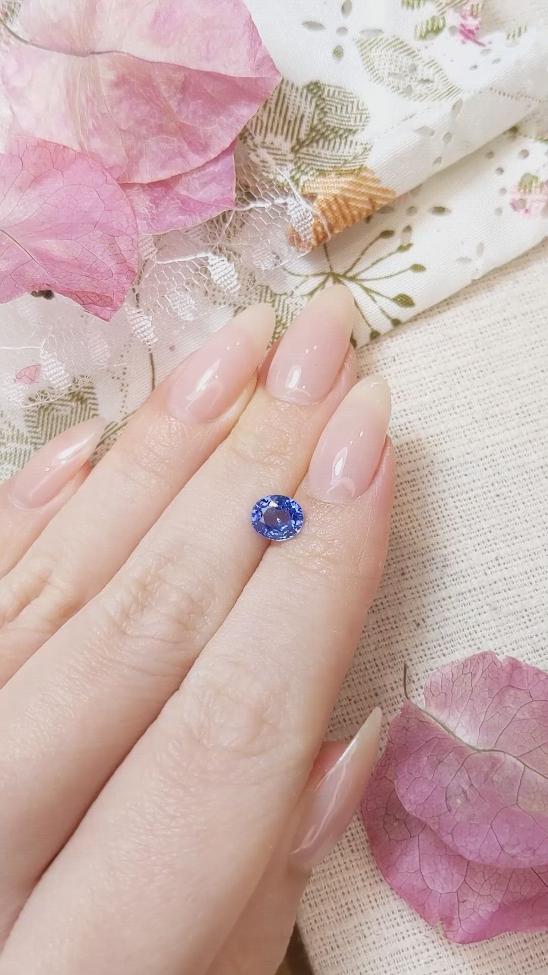 1.33 Ct. Blue Sapphire from Ceylon (Sri Lanka) Size Video
