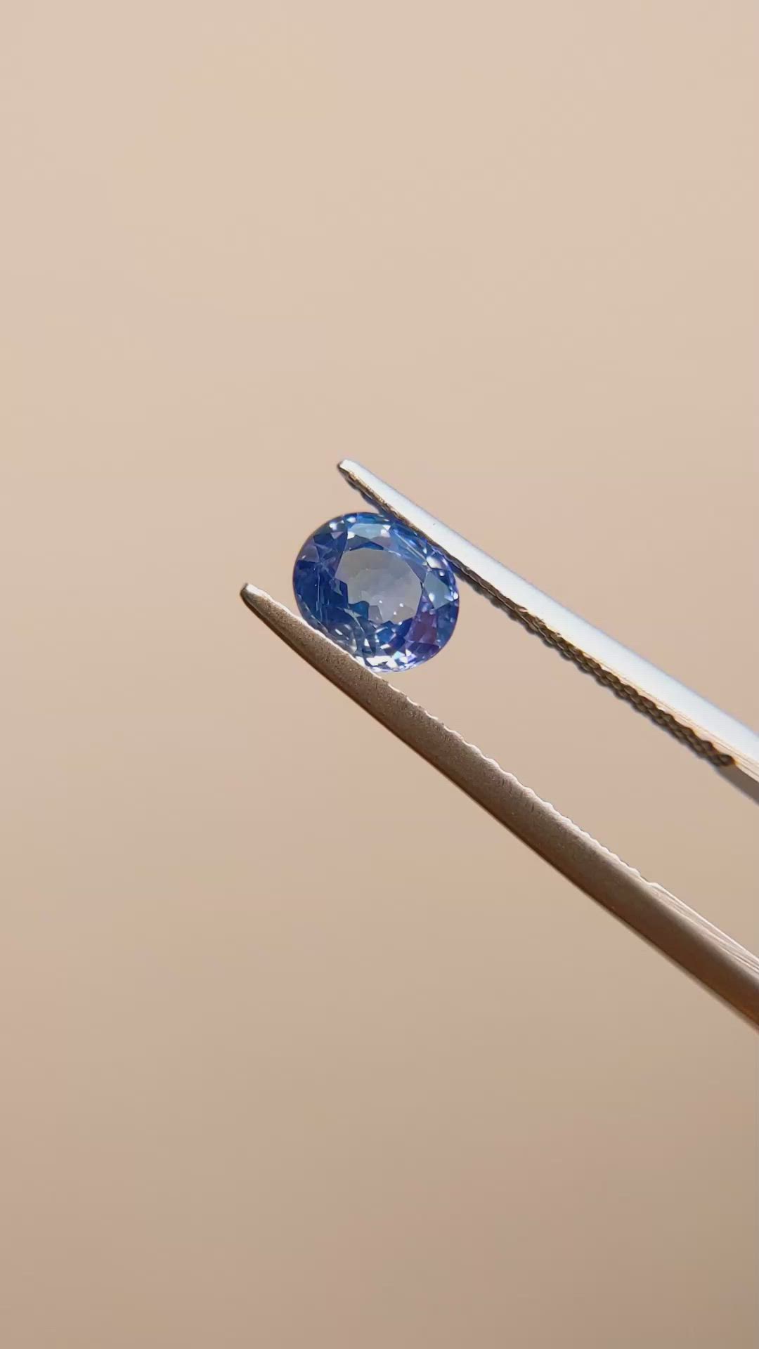 1.33 Ct. Blue Sapphire from Ceylon (Sri Lanka) Size Video