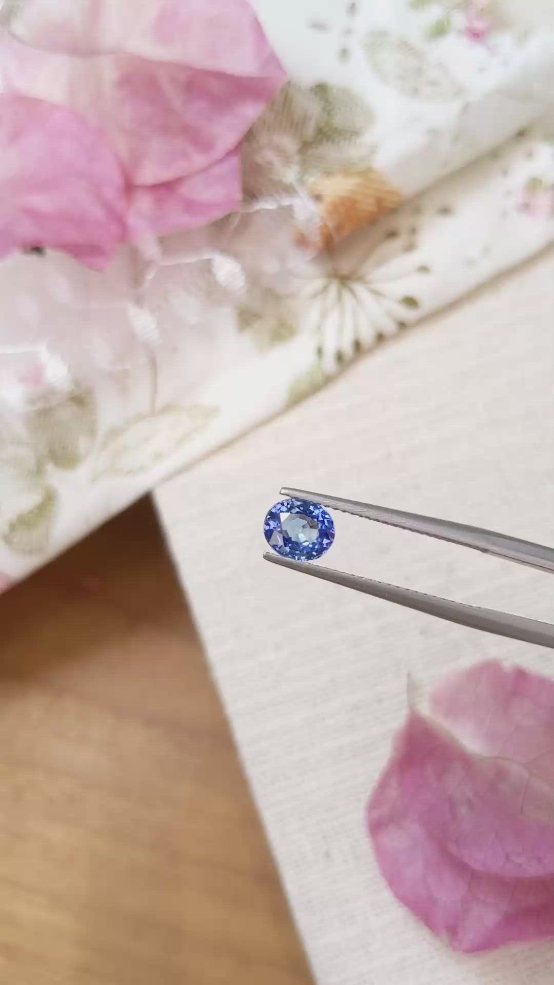 1.33 Ct. Blue Sapphire from Ceylon (Sri Lanka) Size Video