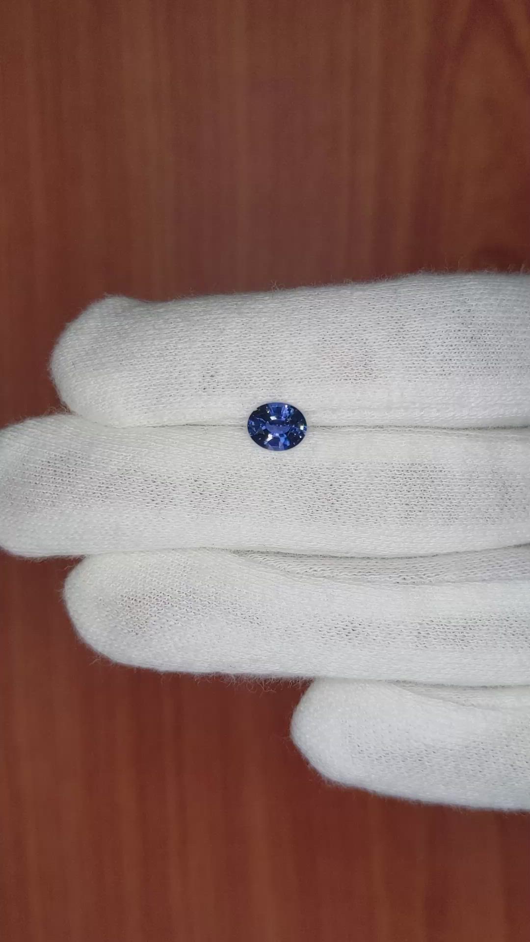 0.98 Ct. Blue Sapphire from Ceylon (Sri Lanka) Size Video