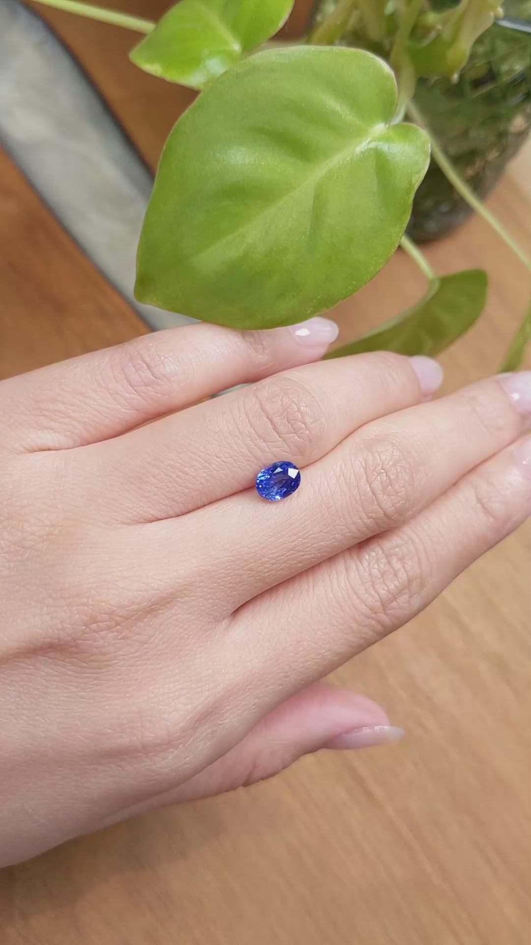 1.52 Ct. Blue Sapphire from Ceylon (Sri Lanka) Size Video