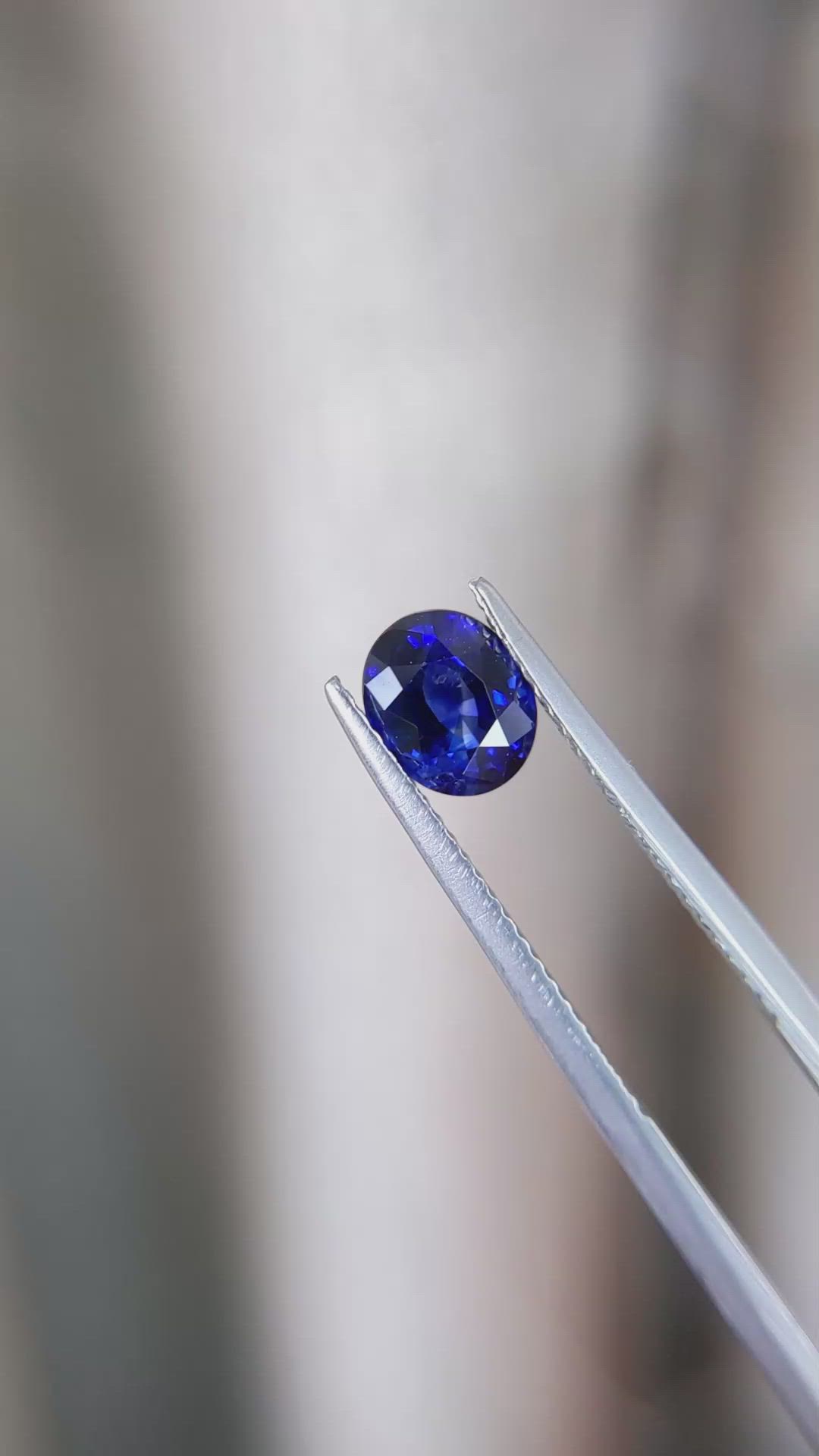 1.49 Ct. Blue Sapphire from Ceylon (Sri Lanka) Size Video
