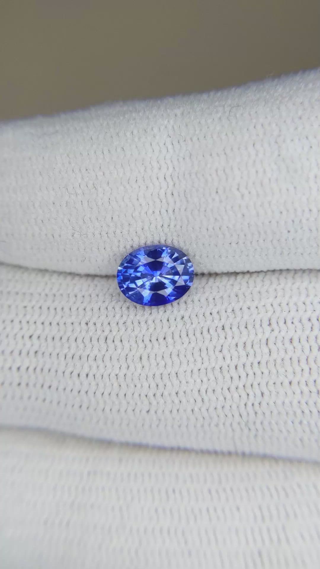 1.11 Ct. Blue Sapphire from Ceylon (Sri Lanka) Size Video
