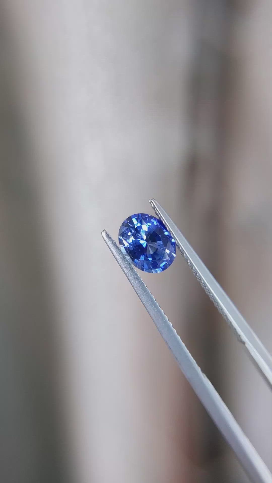1.11 Ct. Blue Sapphire from Ceylon (Sri Lanka) Size Video
