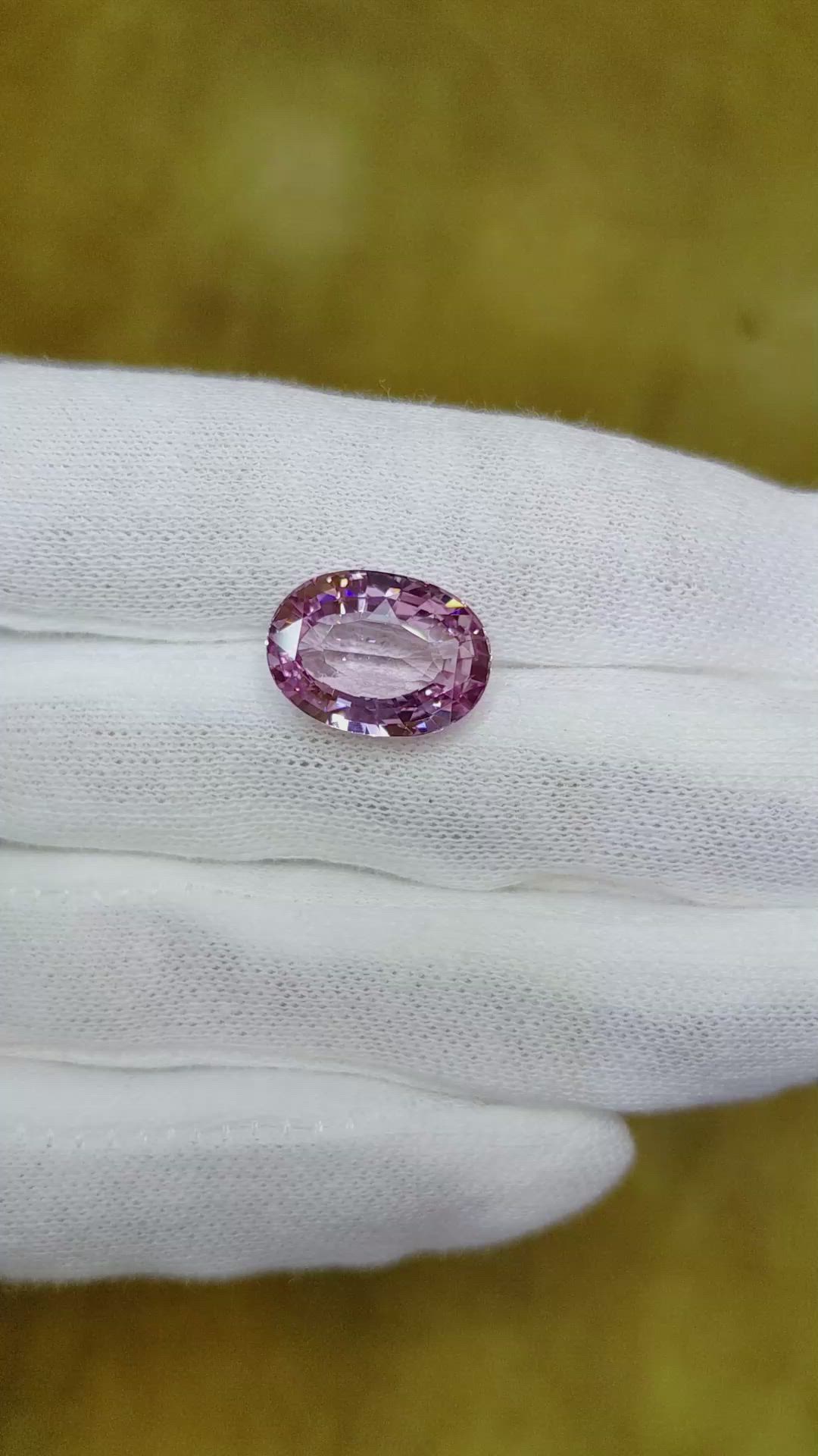 10.09 Ct. Pink Sapphire from Ceylon (Sri Lanka) Size Video