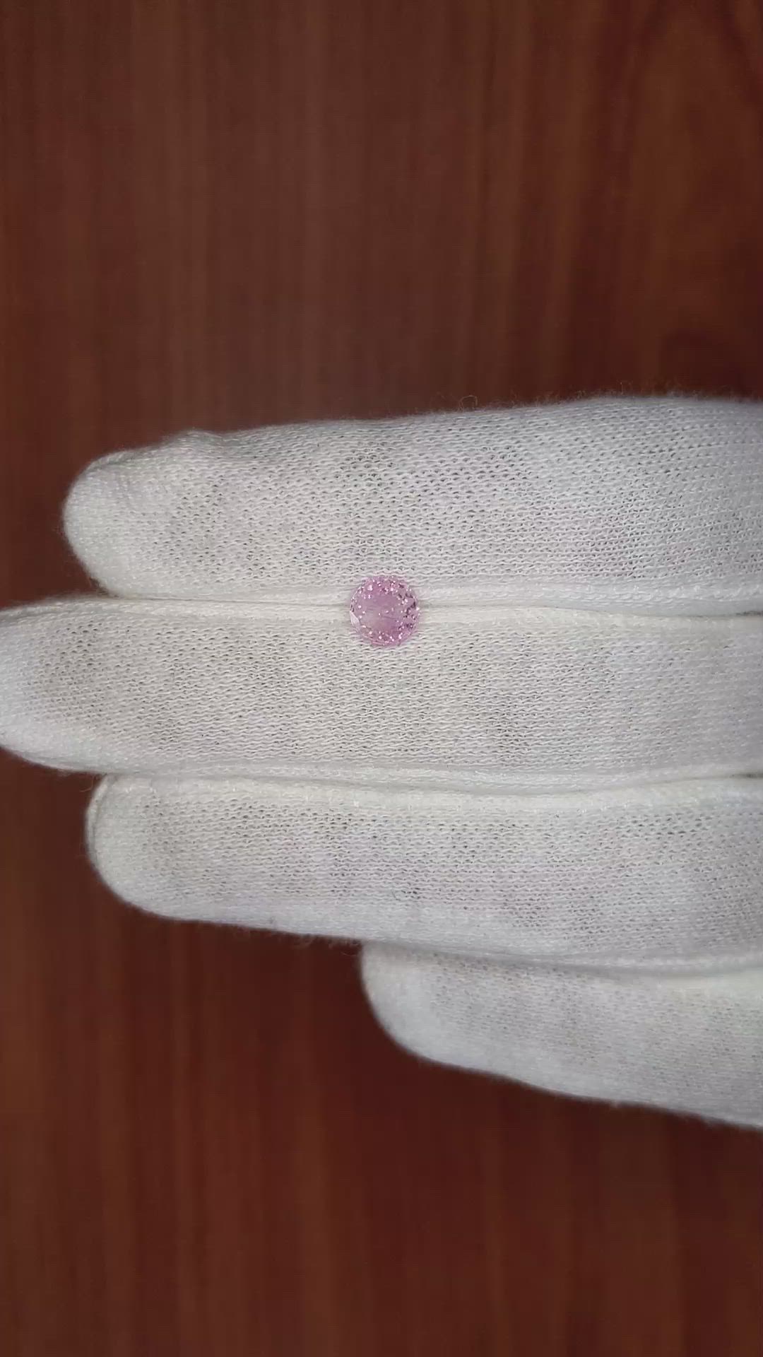 0.61 Ct. Pink Sapphire from Ceylon (Sri Lanka) Size Video