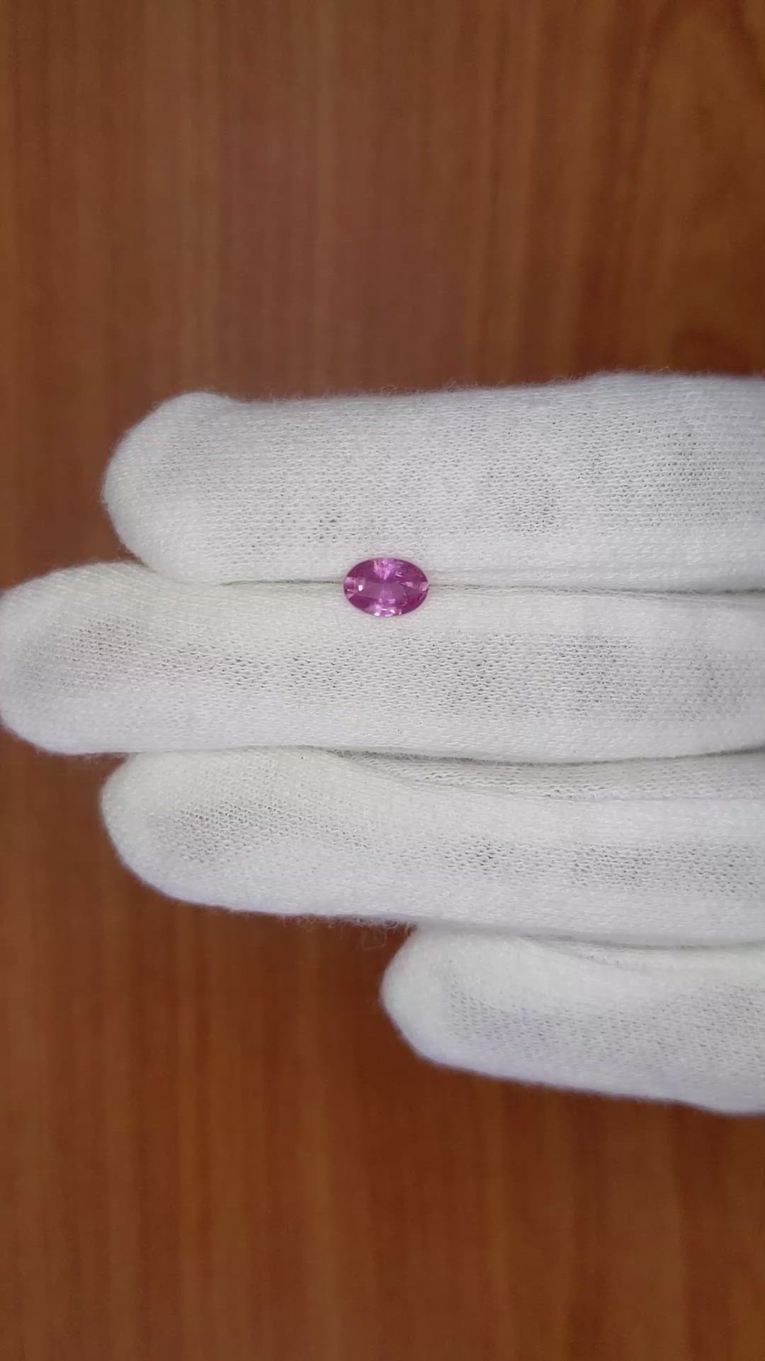 0.89 Ct. Pink Sapphire from Ceylon (Sri Lanka) Size Video