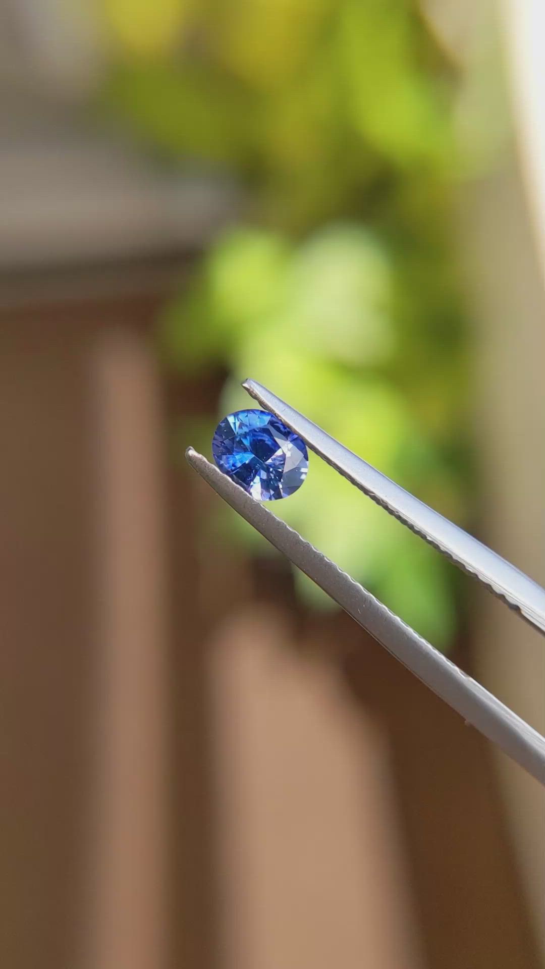 0.43 Ct. Blue Sapphire from Ceylon (Sri Lanka) Size Video