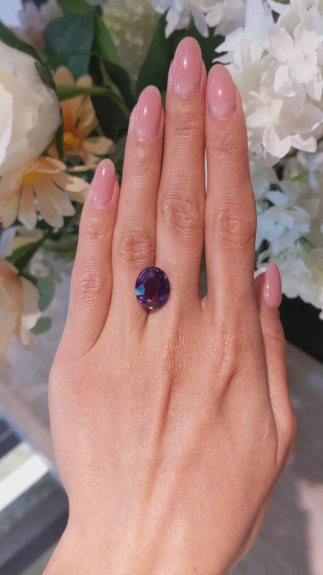 10.15 Ct. Purple Sapphire from Madagascar Size Video