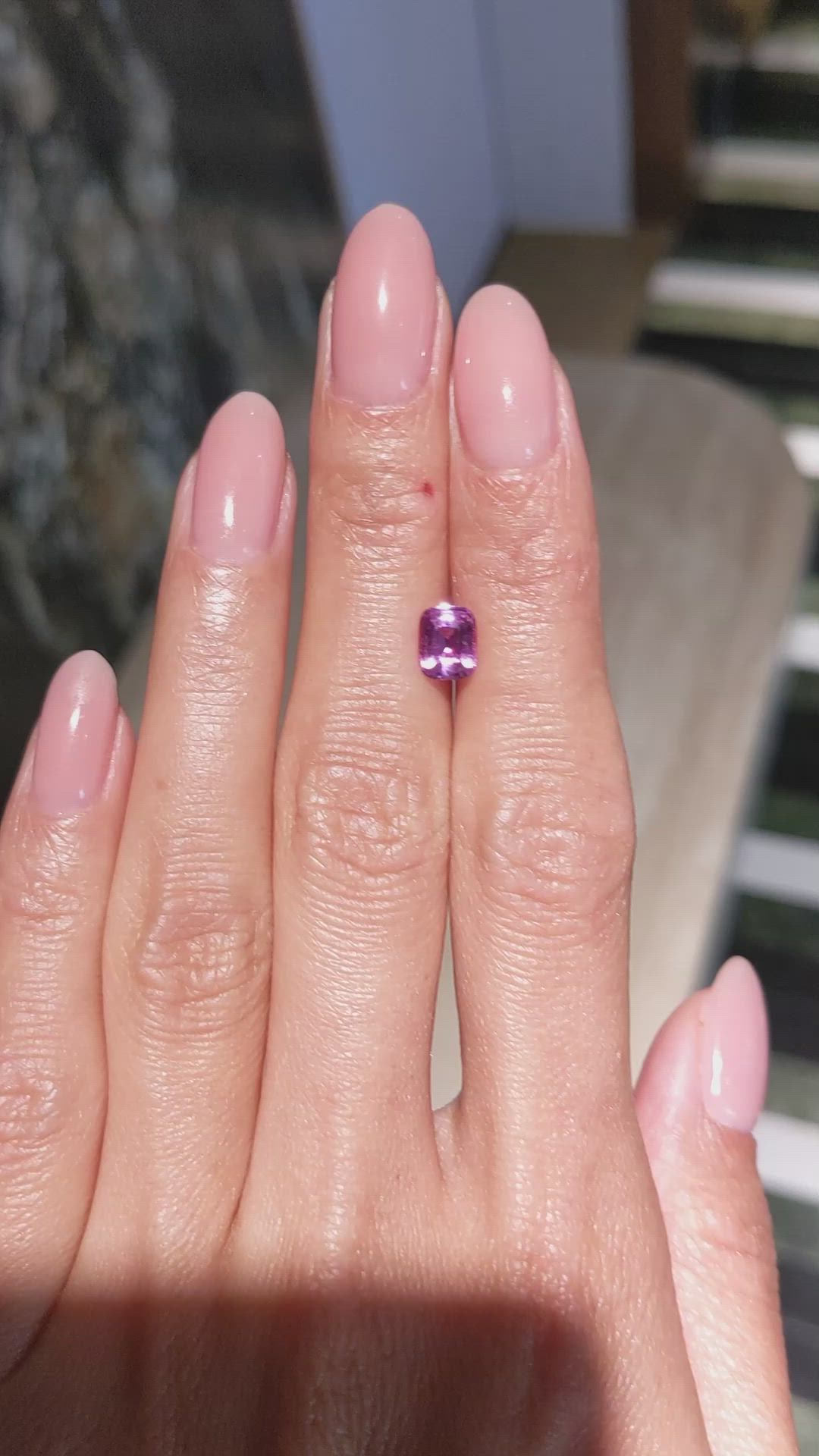 1.07 Ct. Purplish Pink Sapphire from Ceylon (Sri Lanka) Size Video