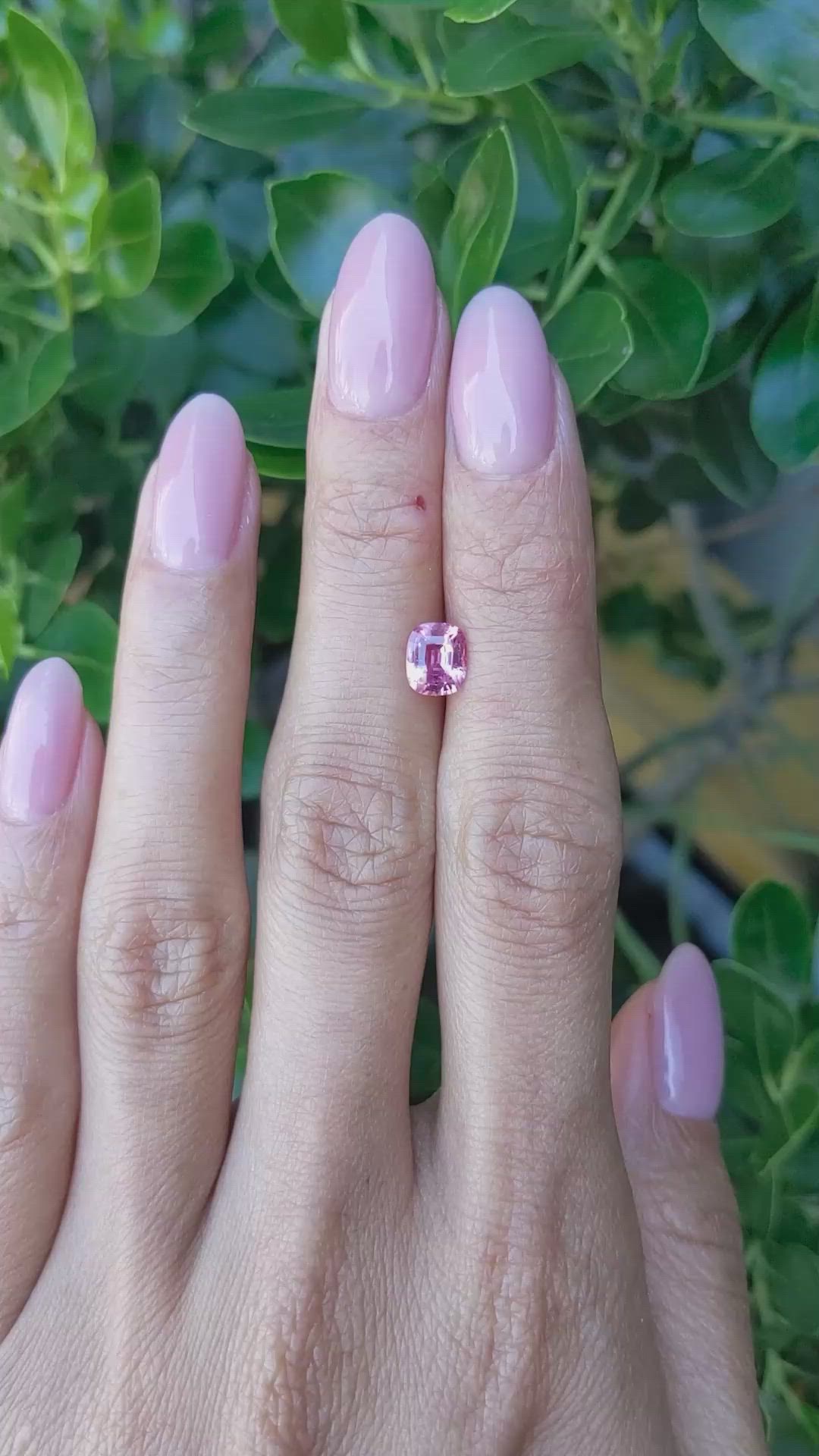 1.23 Ct. Purplish Pink Sapphire from Ceylon (Sri Lanka) Size Video