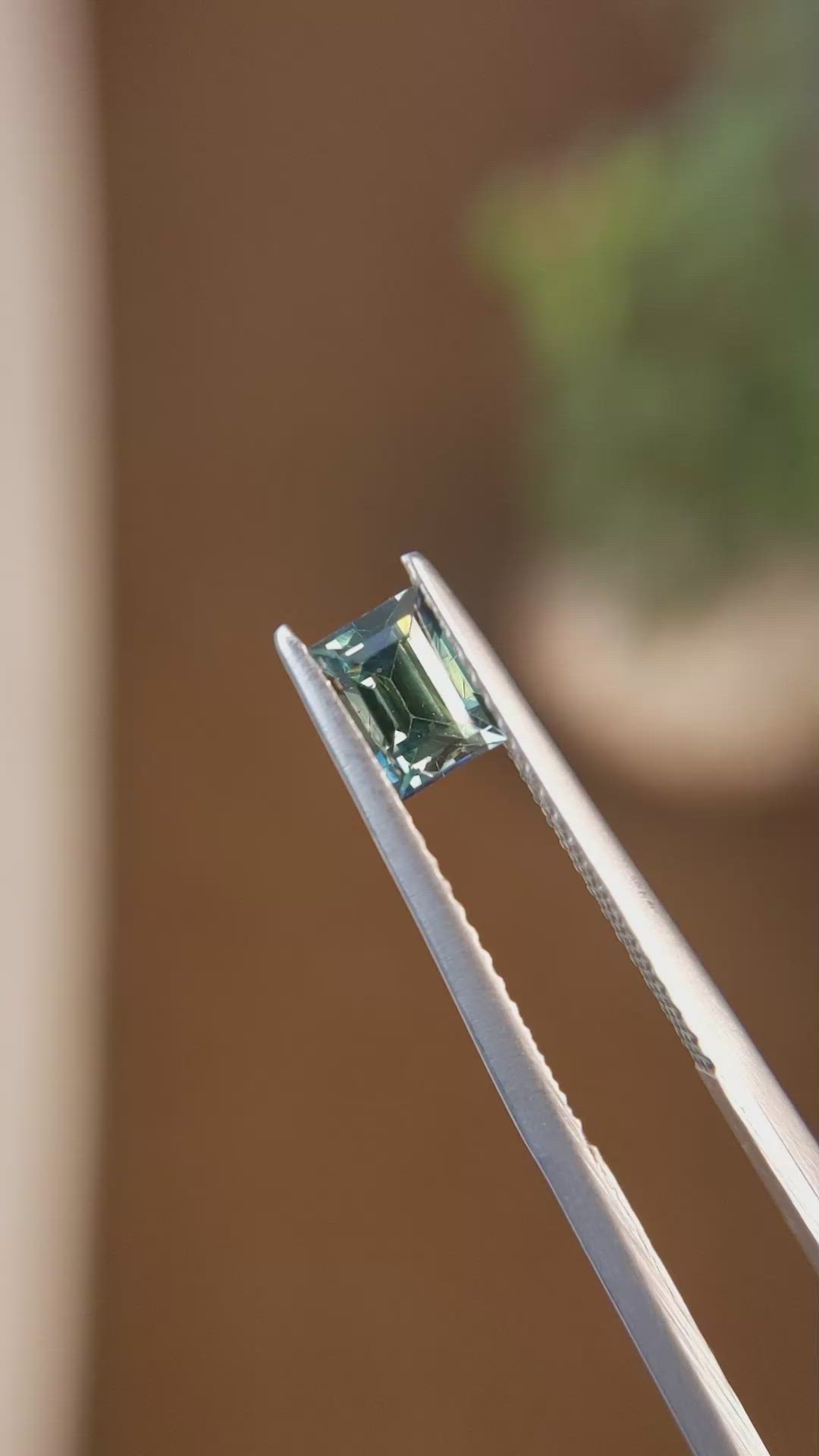 0.93 Ct. Bluish Green Sapphire from Madagascar Size Video