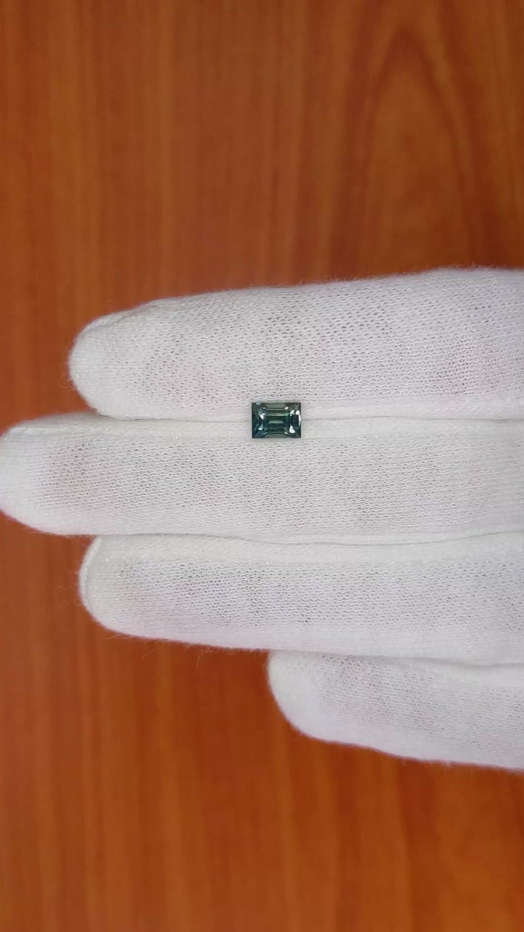 0.93 Ct. Bluish Green Sapphire from Madagascar Size Video