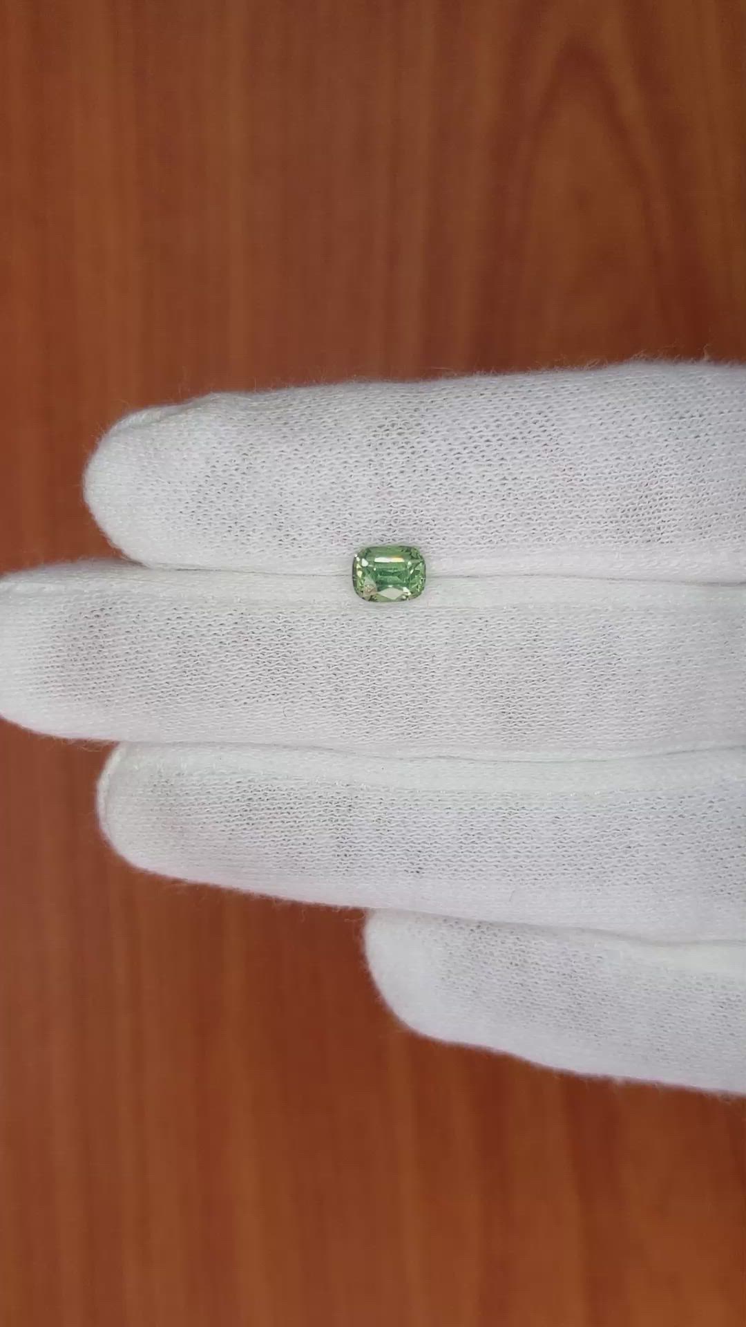 1.01 Ct. Bluish Green Sapphire from Madagascar Size Video