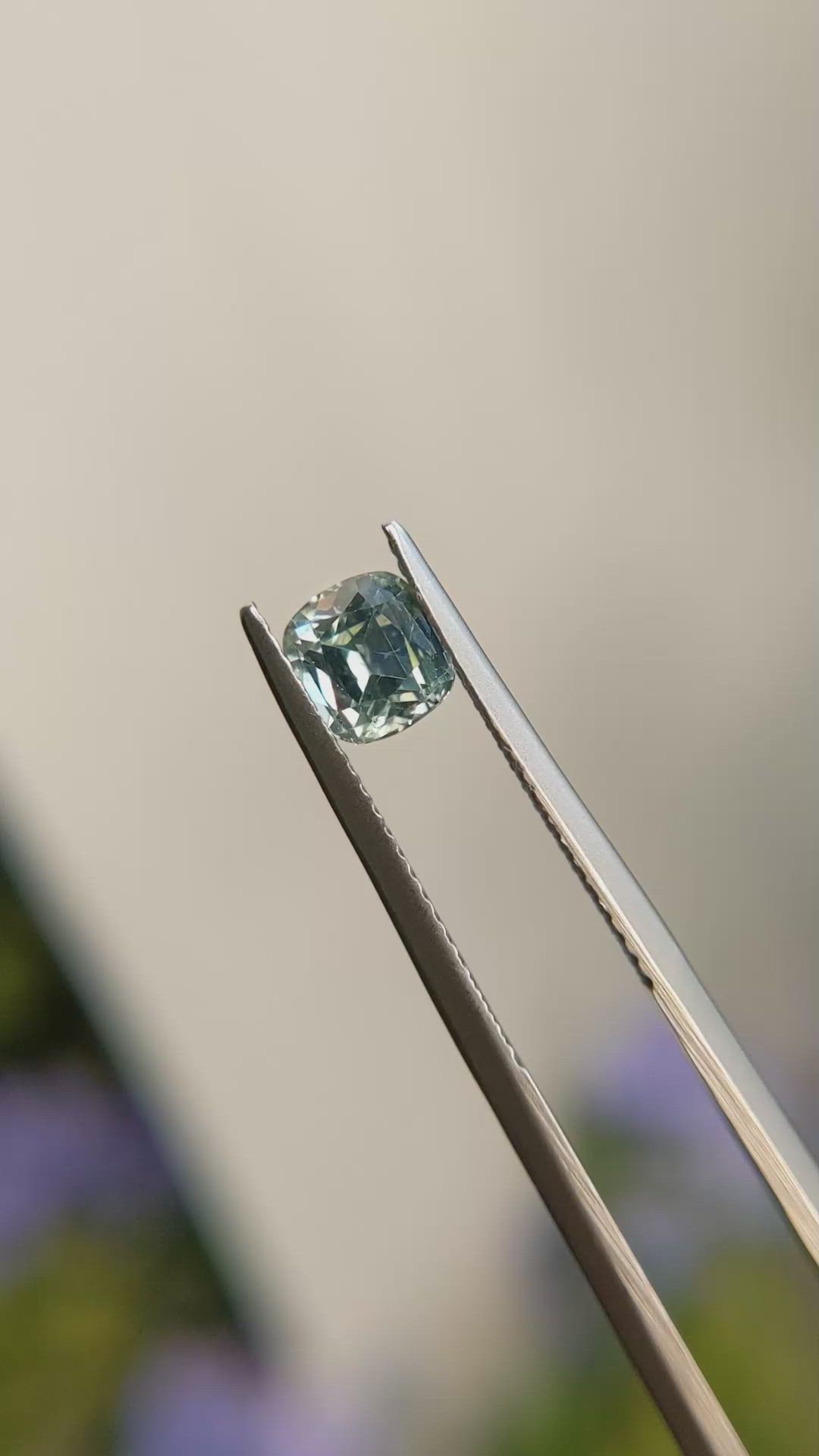 1.13 Ct. Bluish Green Sapphire from Madagascar Size Video