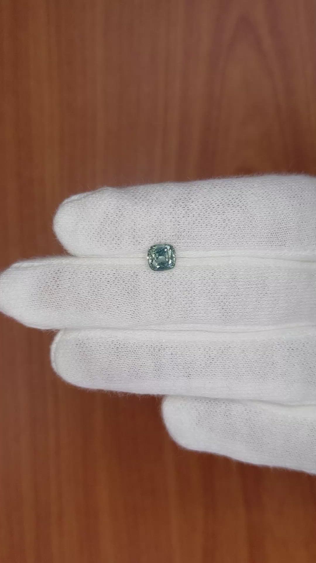 1.13 Ct. Bluish Green Sapphire from Madagascar Size Video