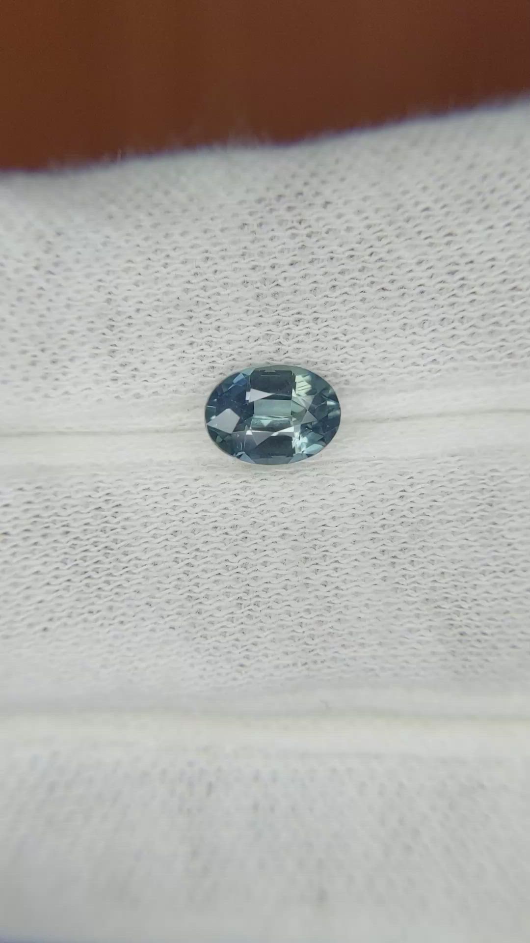1.11 Ct. Greenish Blue Sapphire from Madagascar Size Video