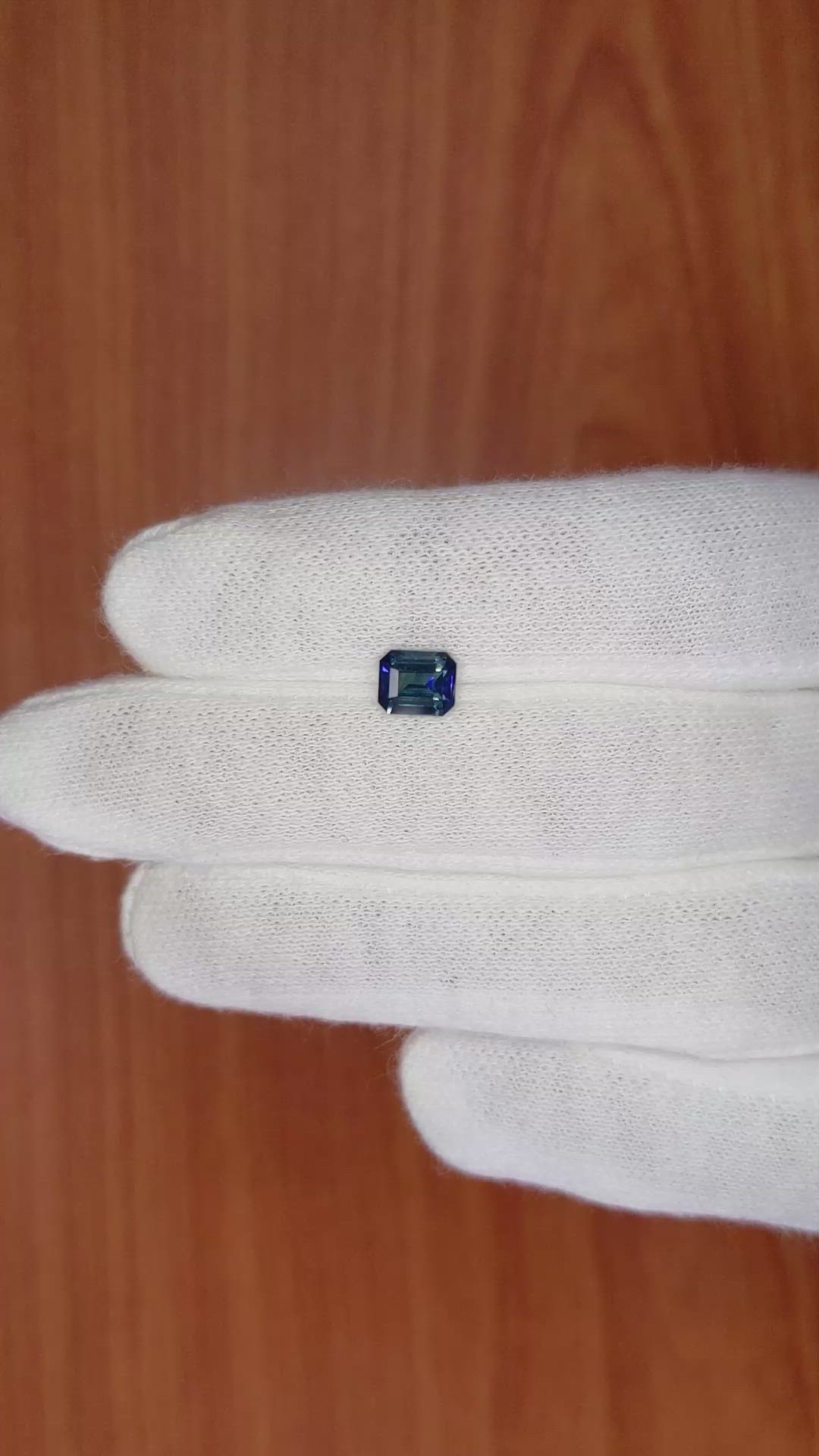 1.14 Ct. Greenish Blue Sapphire from Madagascar Size Video