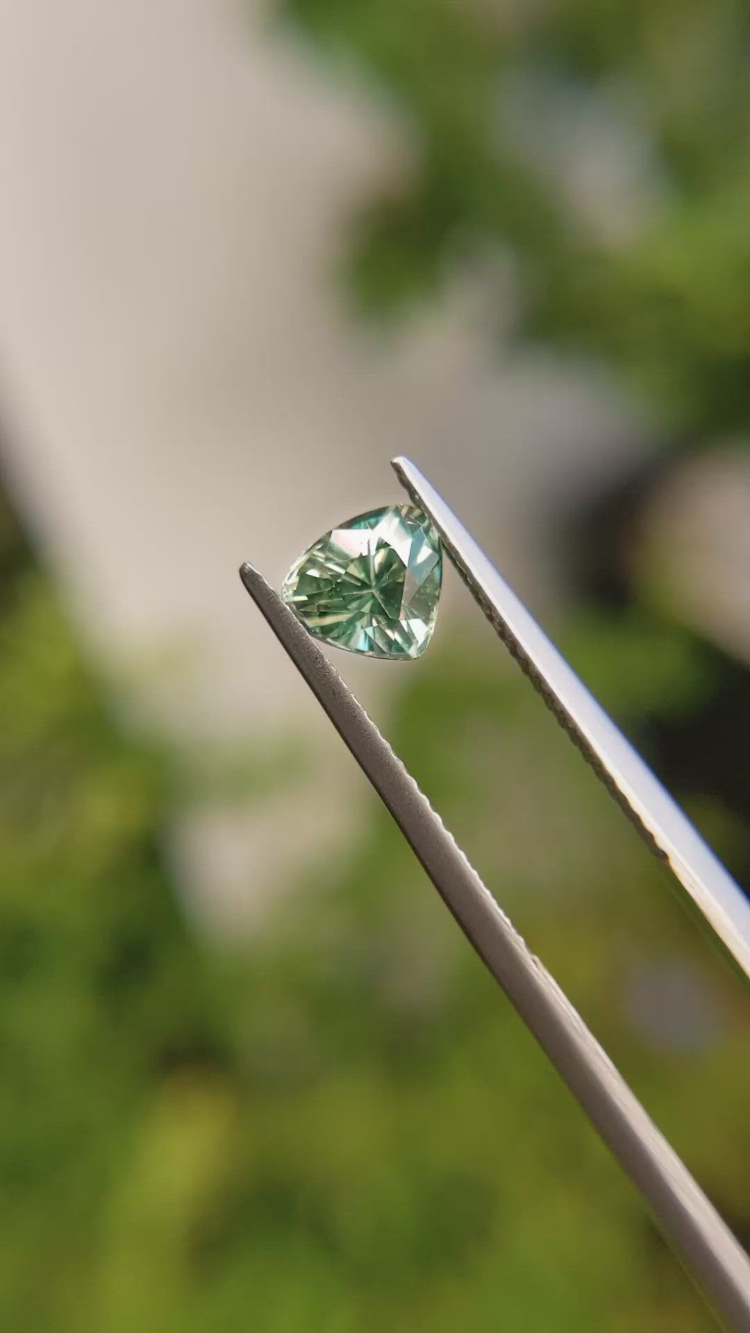 1.33 Ct. Green Sapphire from Madagascar Size Video